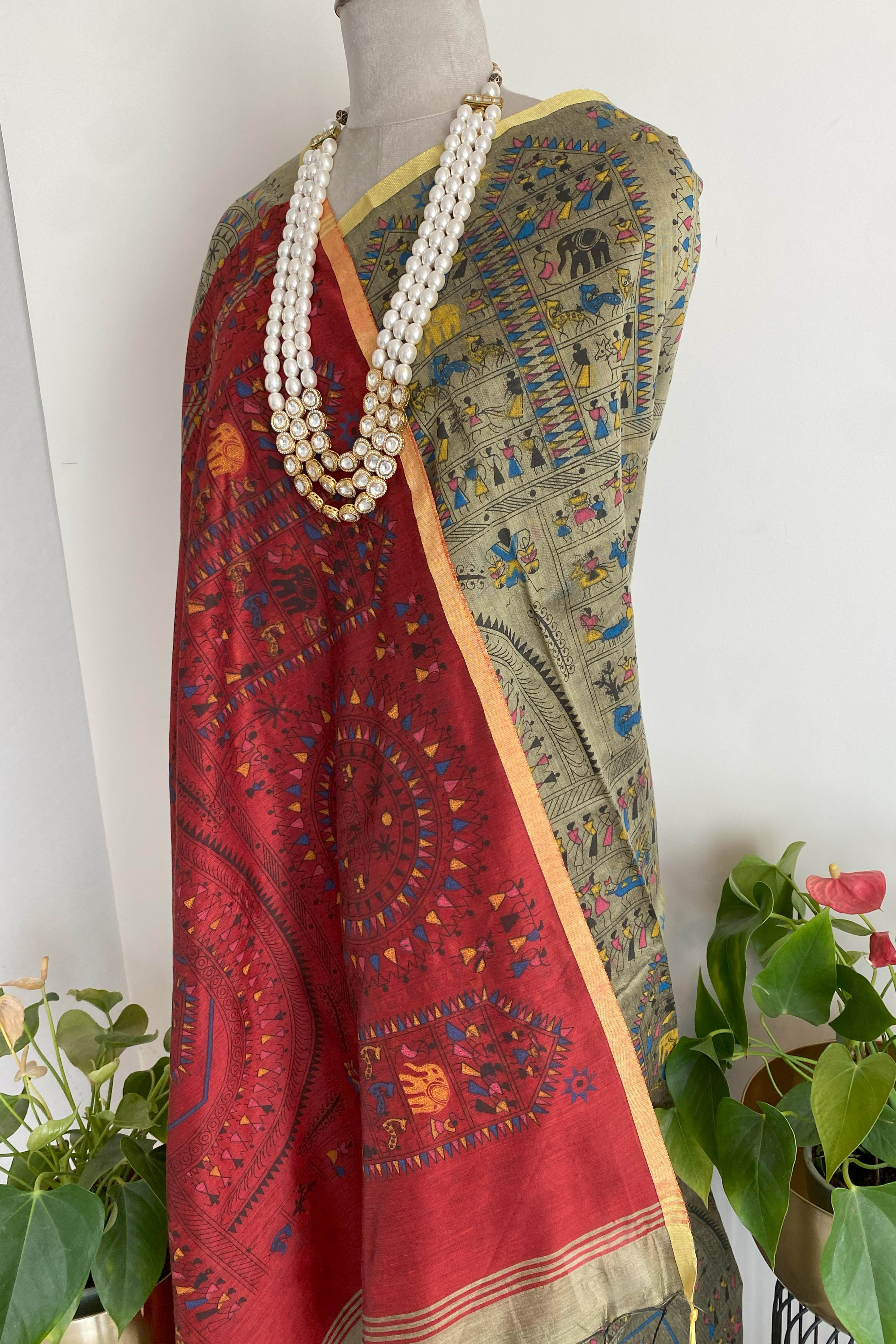 Reshma Cotton Silk Warli Print Saree