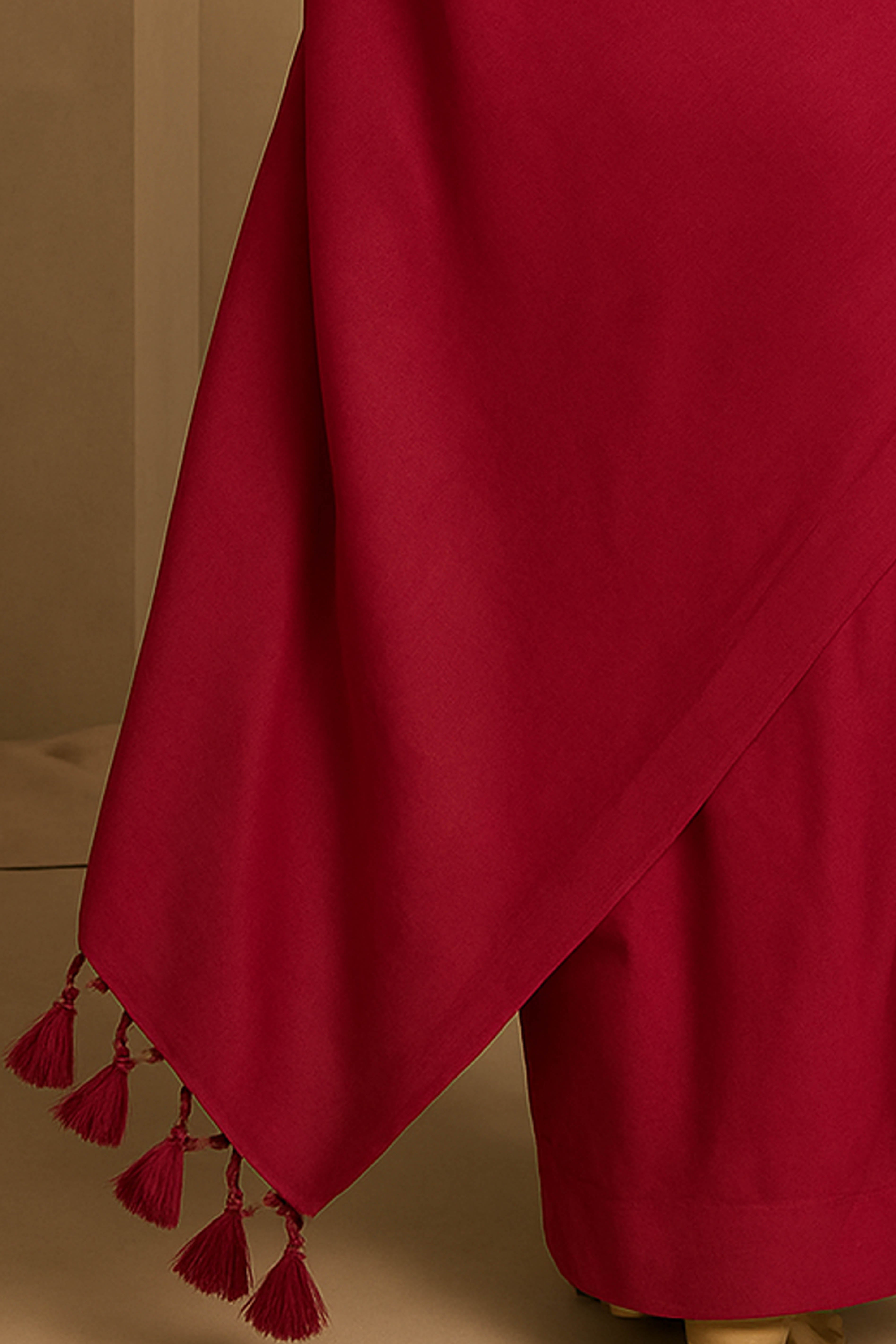 Pure Cotton Rani Saree with Tassels & Blouse Piece