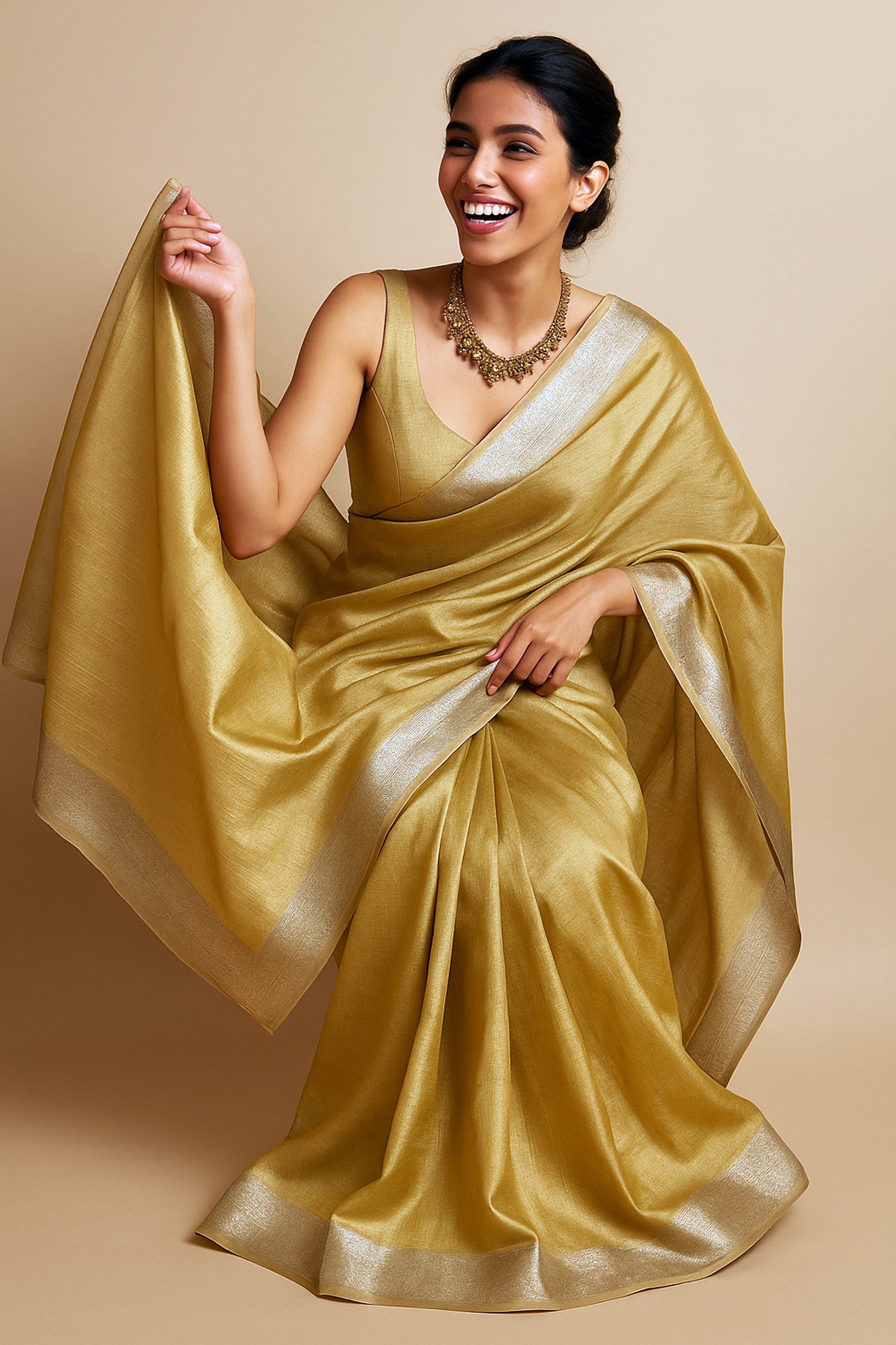 Aruna The Elegance of Nayanthara’s Style with Our Exquisite Blended Tissue Silk Saree - Indian Handloomz