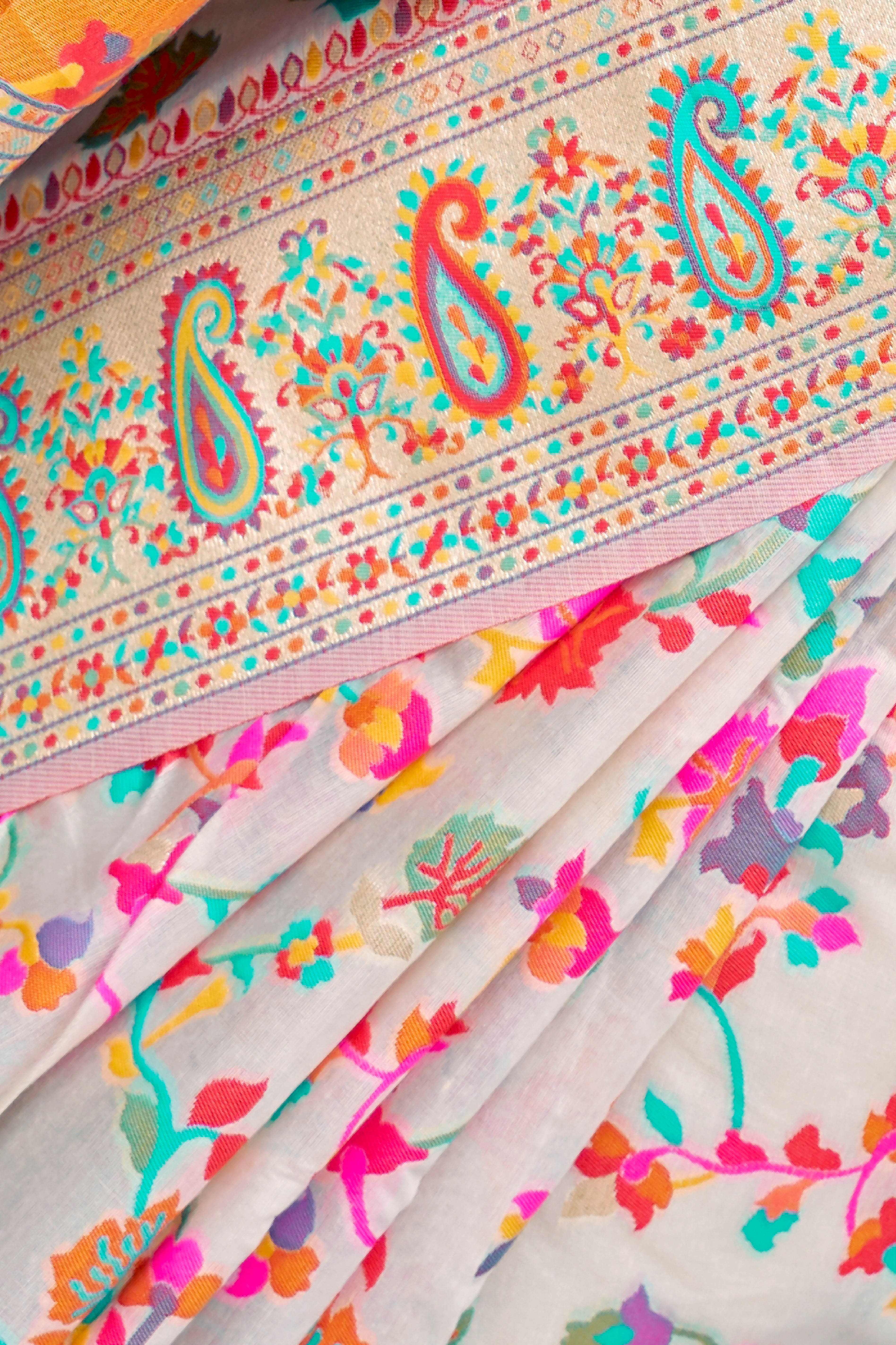 Kashifa Blended Modal Silk Saree with Kashmiri Weaving - Indian Handloomz