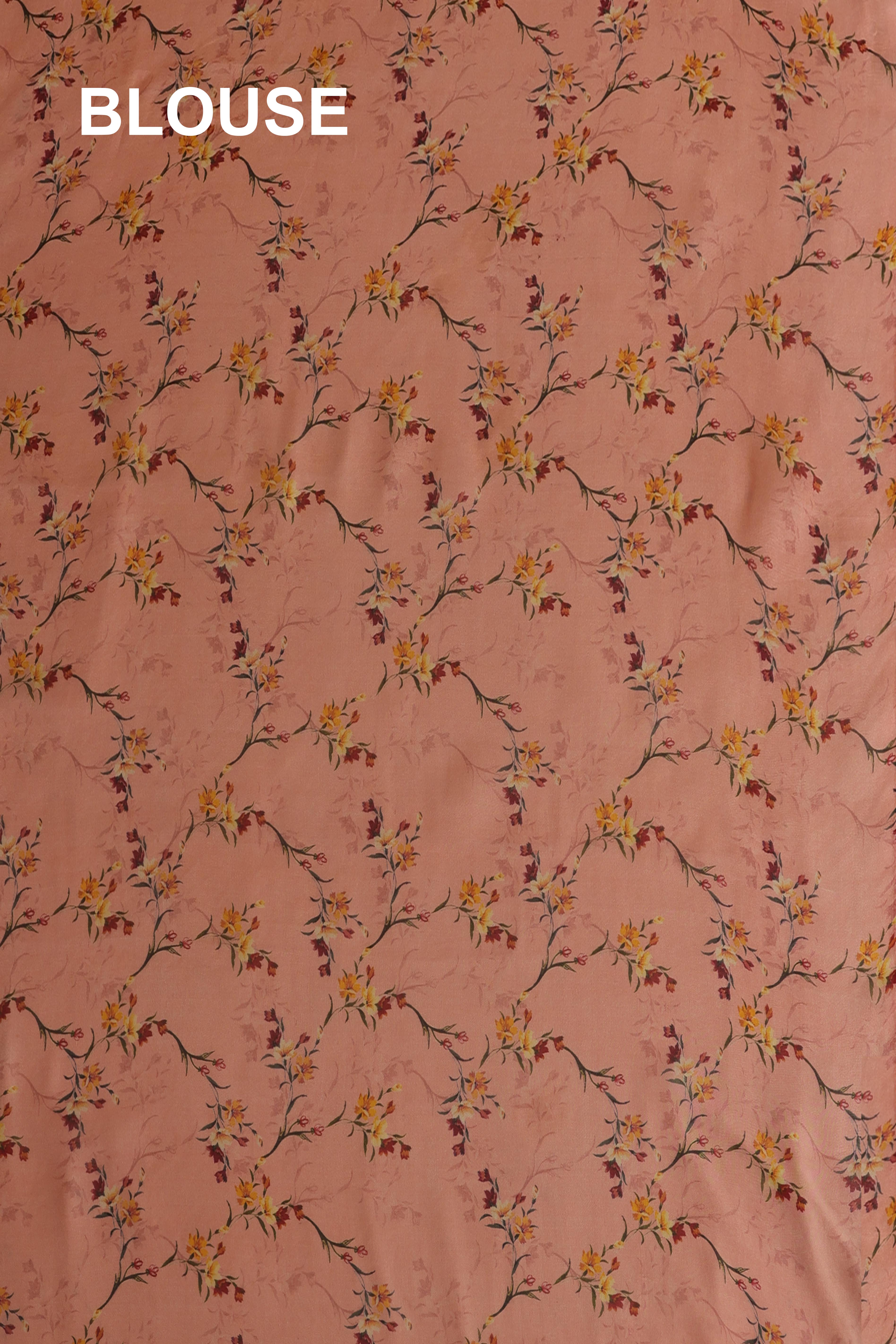 Anaya Organza Silk Saree in Digital Printing, Soft Gradations Colour & Fine Floral Motifs - Indian Handloomz