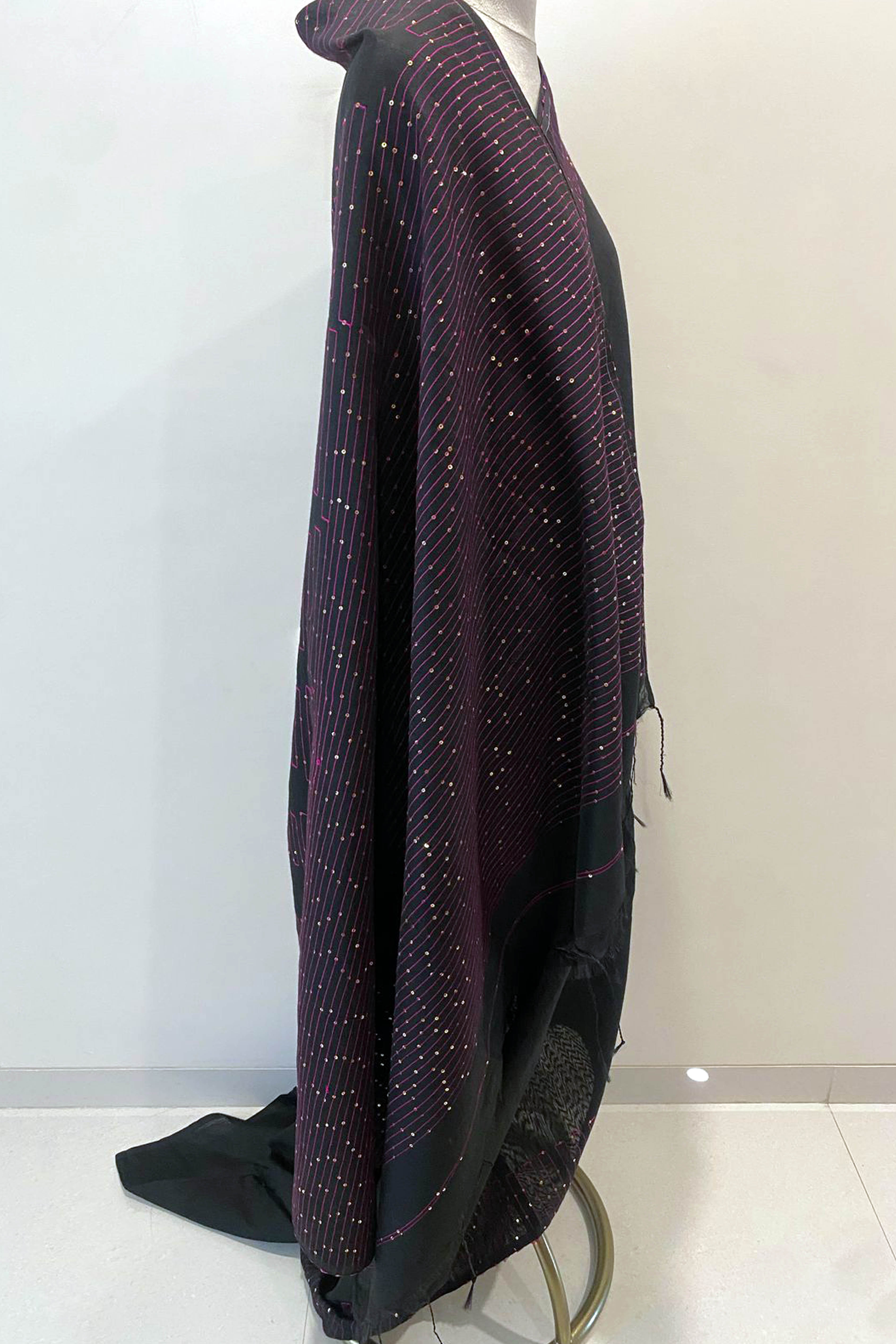 Taarini Jamdani Pure Linen Handloom Saree with Mukaish Work - Indian Handloomz