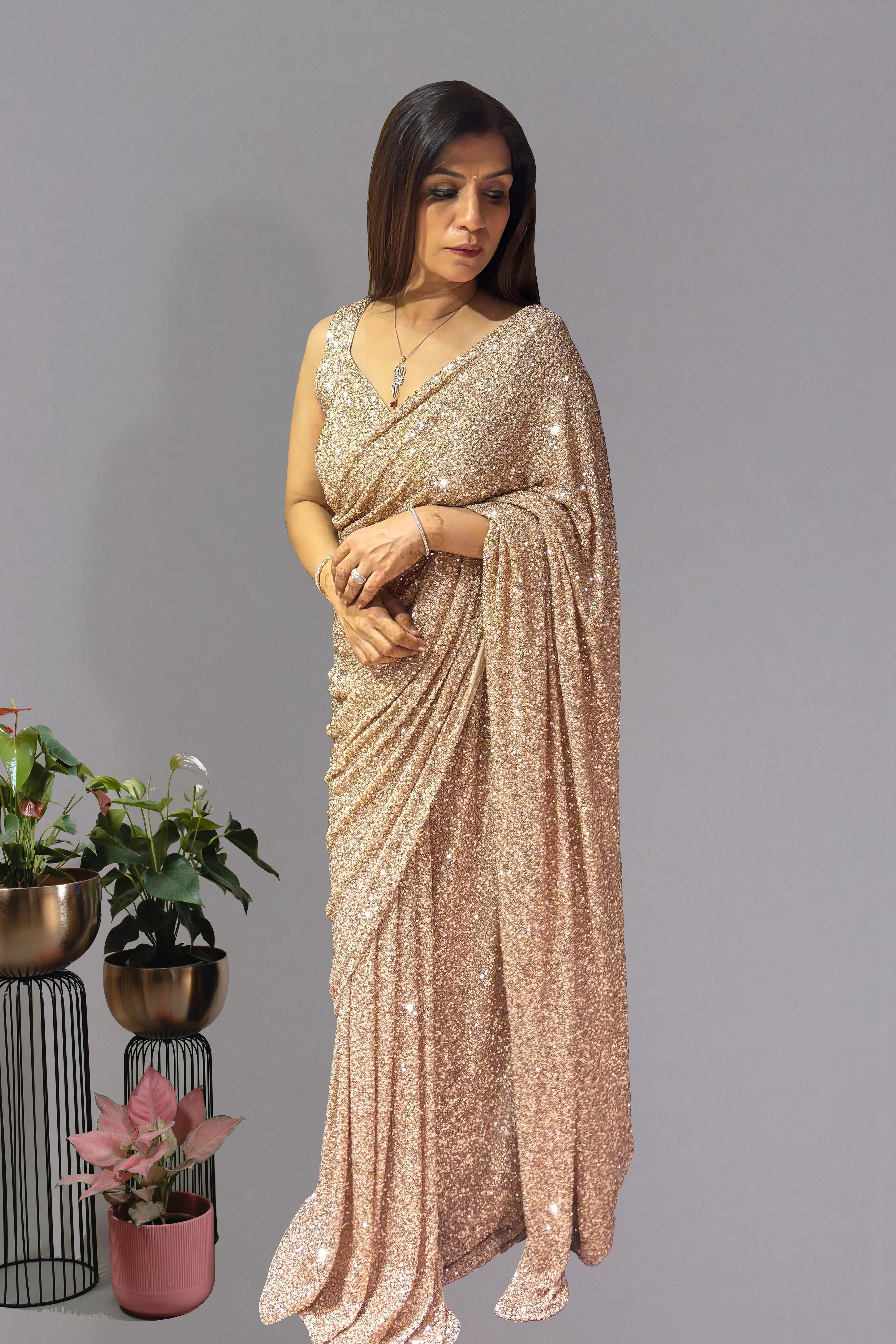 Noorani Sequins Saree - Indian Handloomz