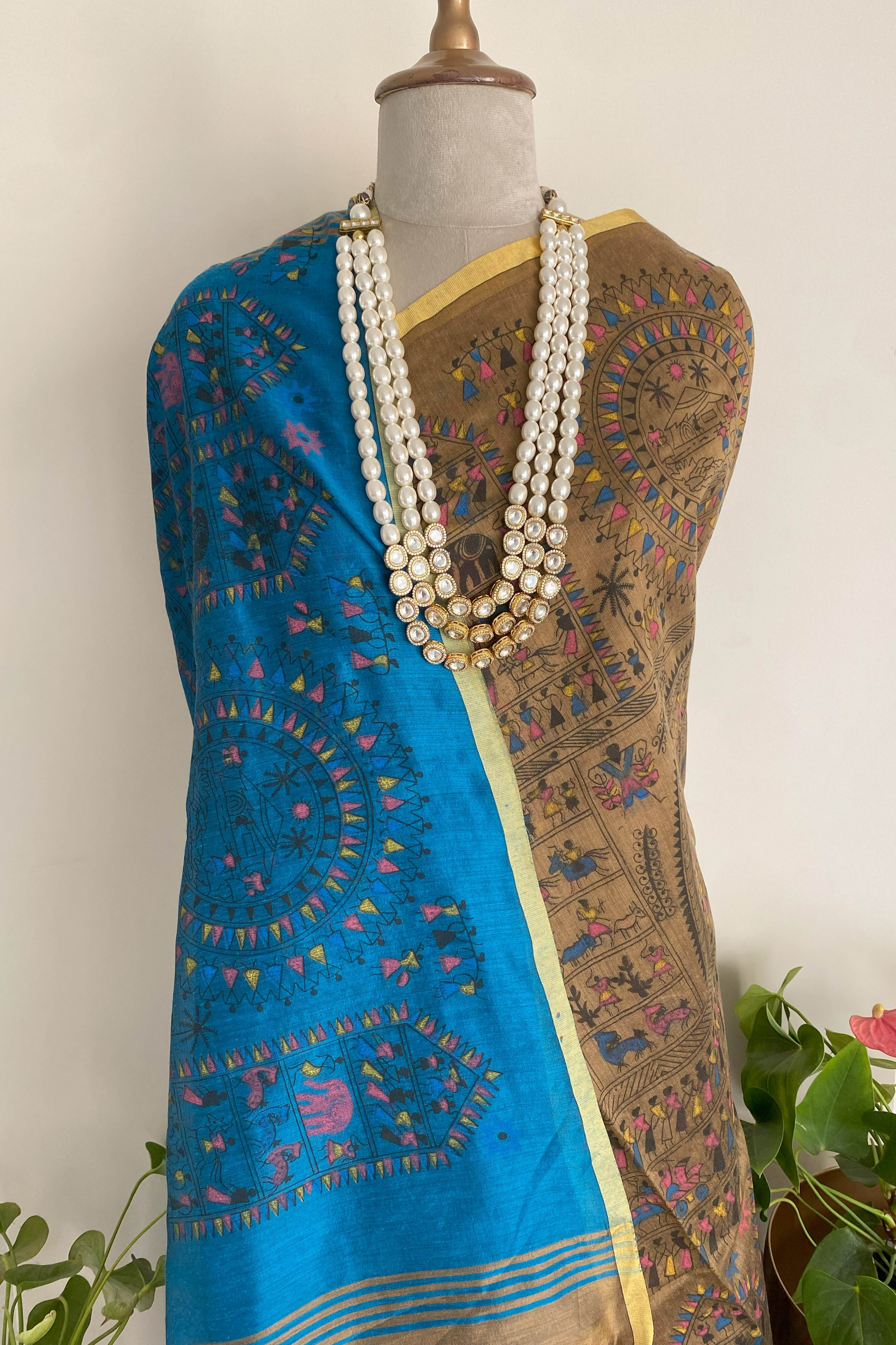 Nivedi Cotton Silk Warli Print Saree - Indian Handloomz