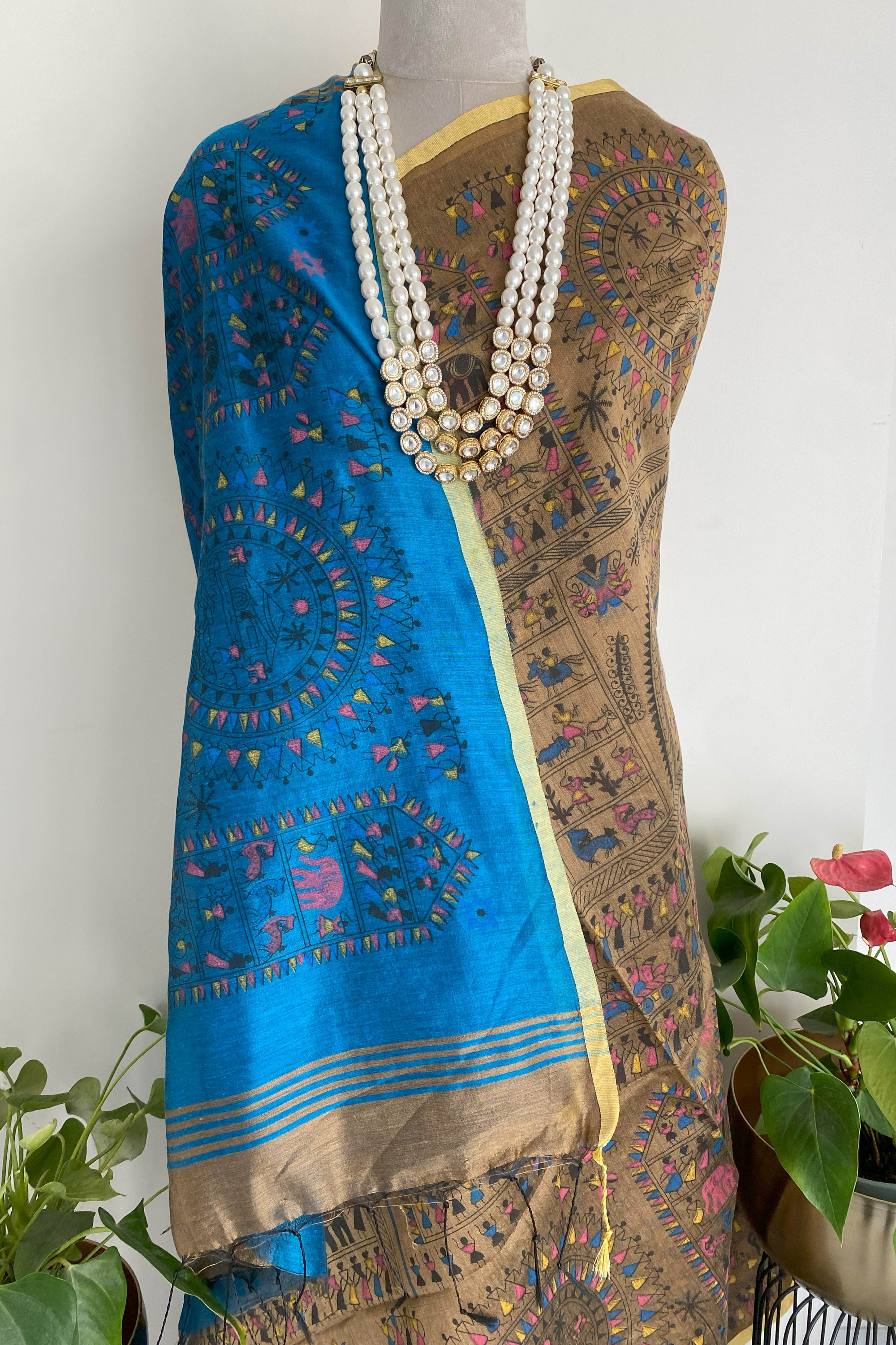 Nivedi Cotton Silk Warli Print Saree - Indian Handloomz