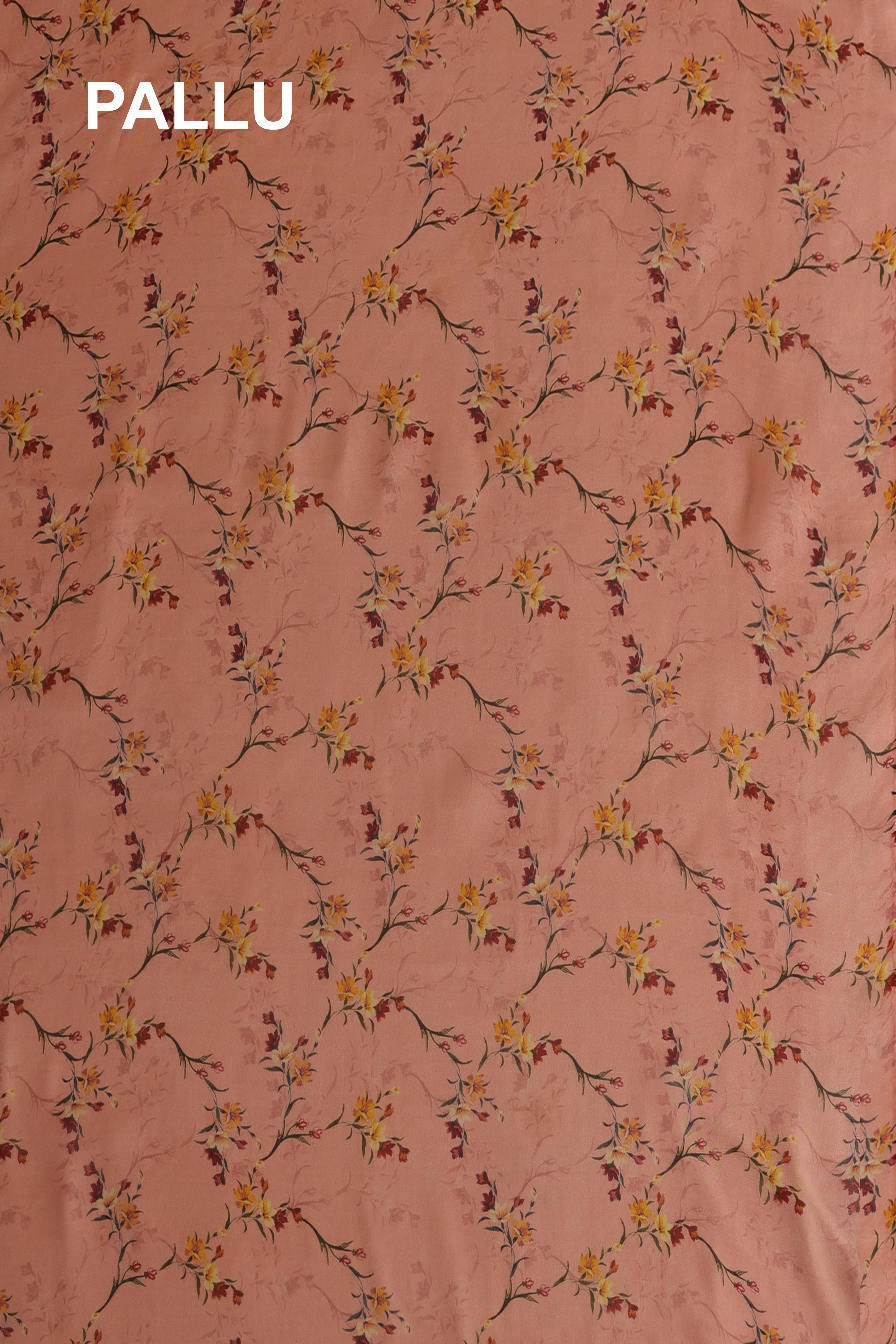 Anaya Organza Silk Saree in Digital Printing, Soft Gradations Colour & Fine Floral Motifs - Indian Handloomz