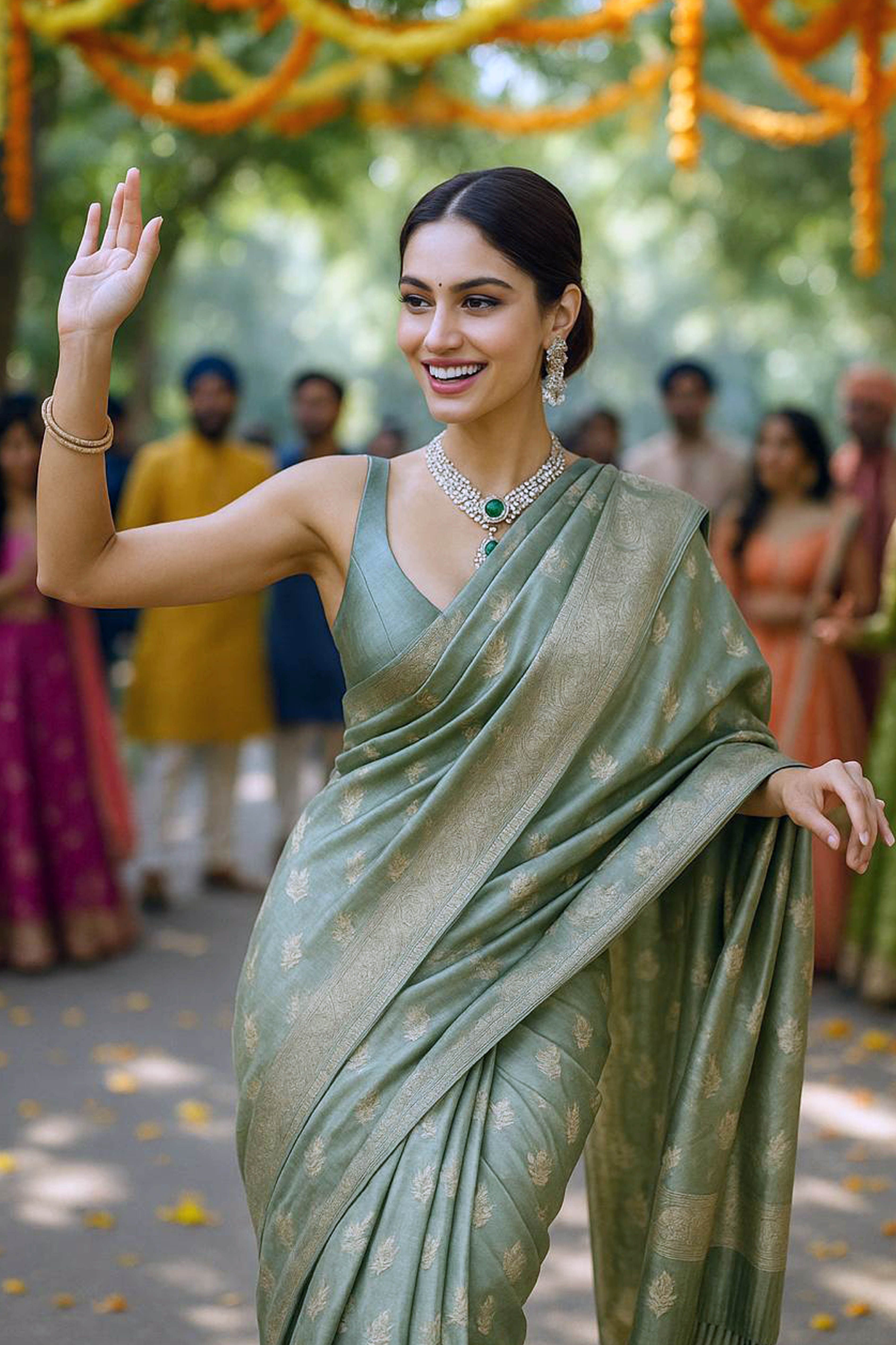 Pure Mulberry Silk Saree in Light Sea Green - Indian Handloomz