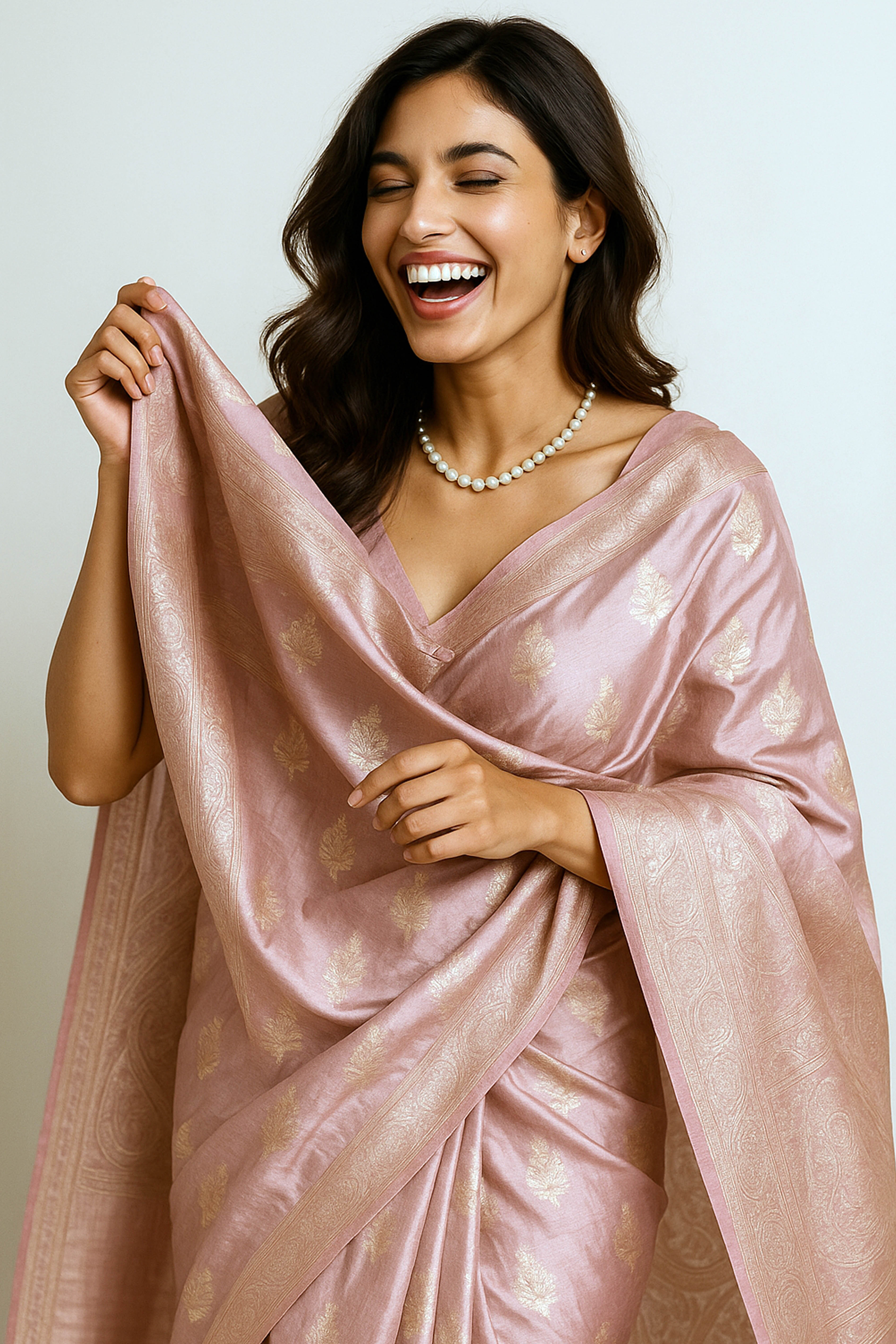 Pure Mulberry Silk Saree in Pink Colour - Indian Handloomz