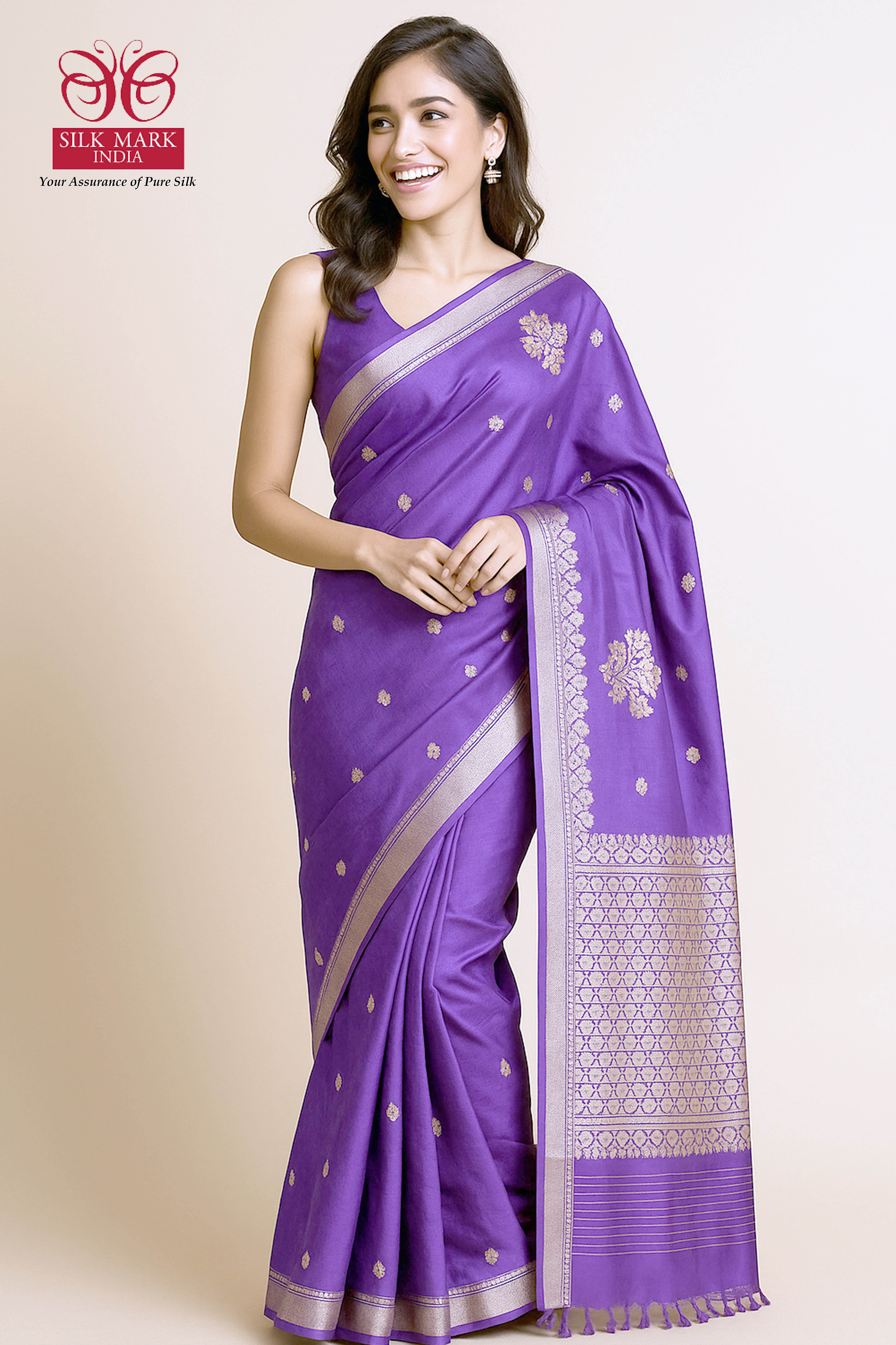 Purple Colour Pure Mashru Silk Saree - Indian Handloomz