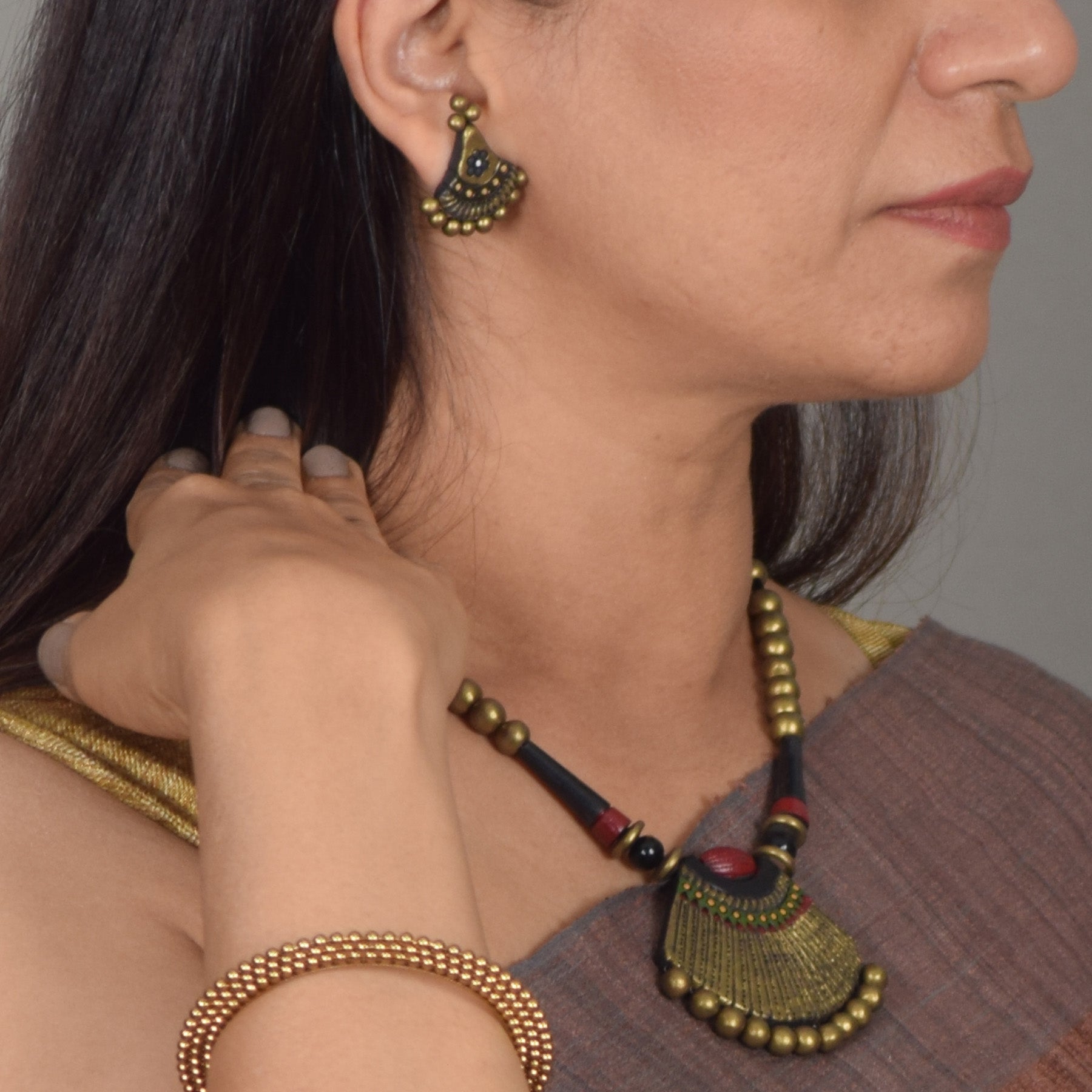 Terracotta Earring & Necklace Set