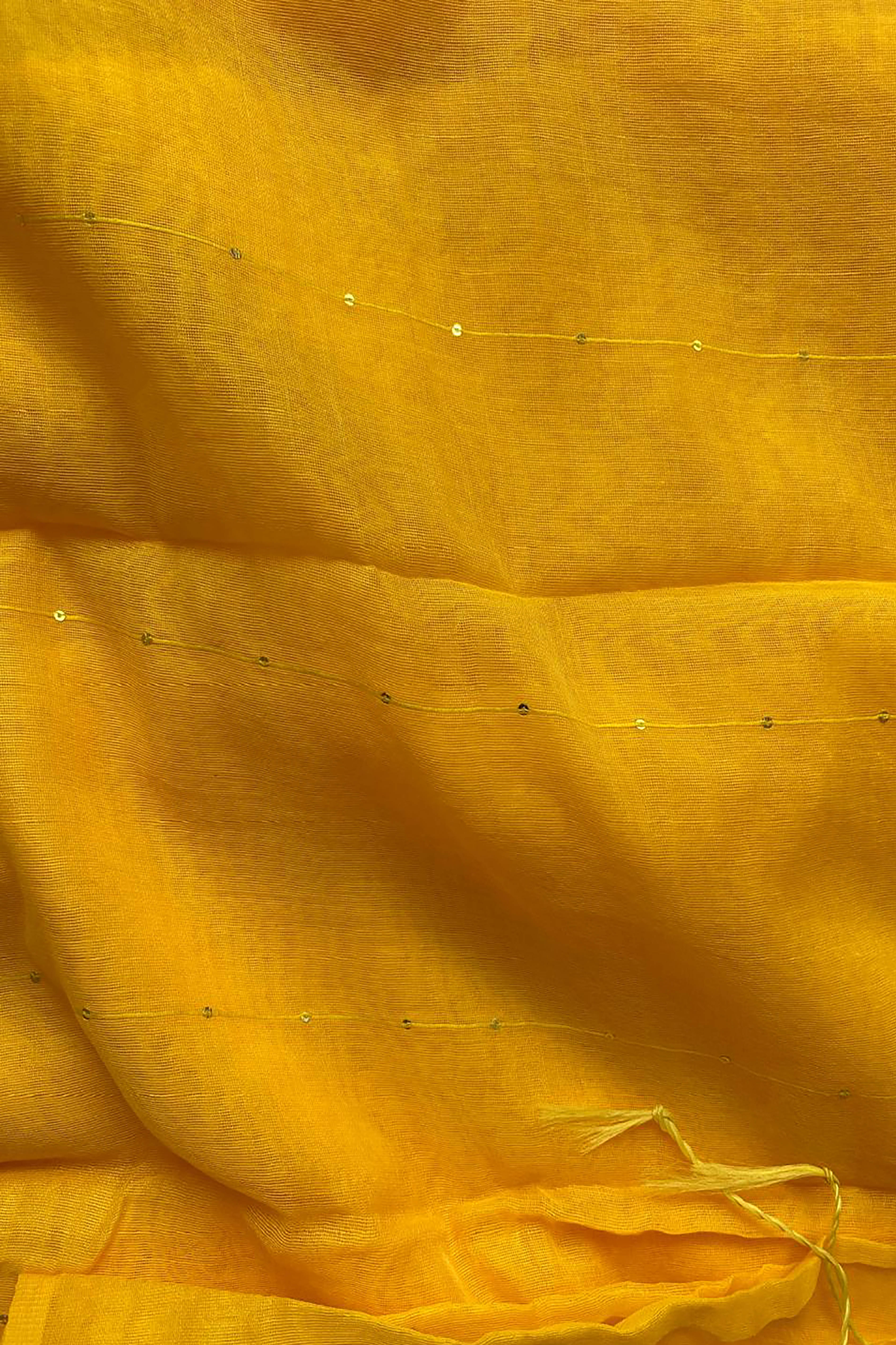 Pitah Jamdani Pure Linen Handloom Saree with Mukaish Work