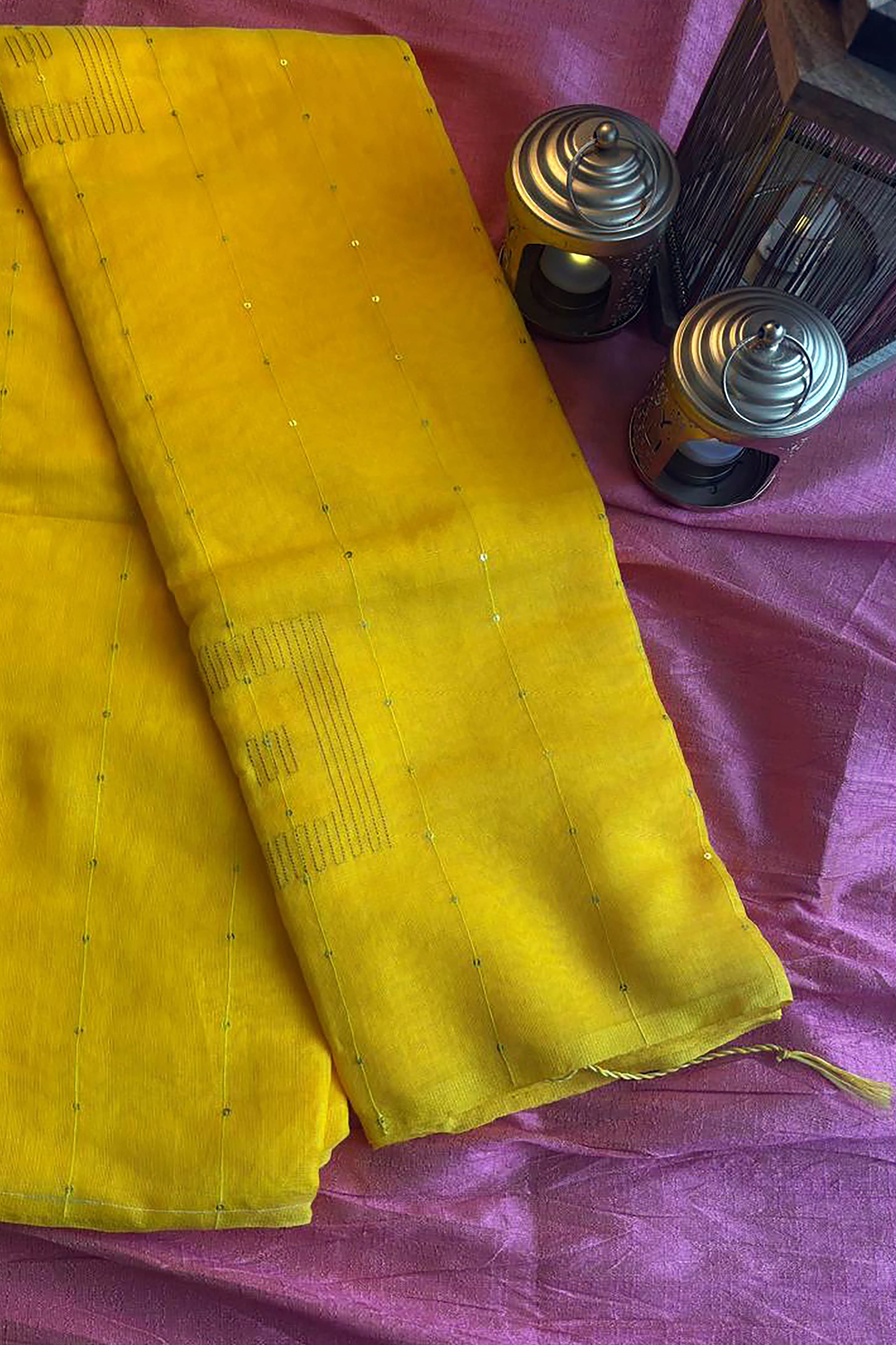 Pitah Jamdani Pure Linen Handloom Saree with Mukaish Work