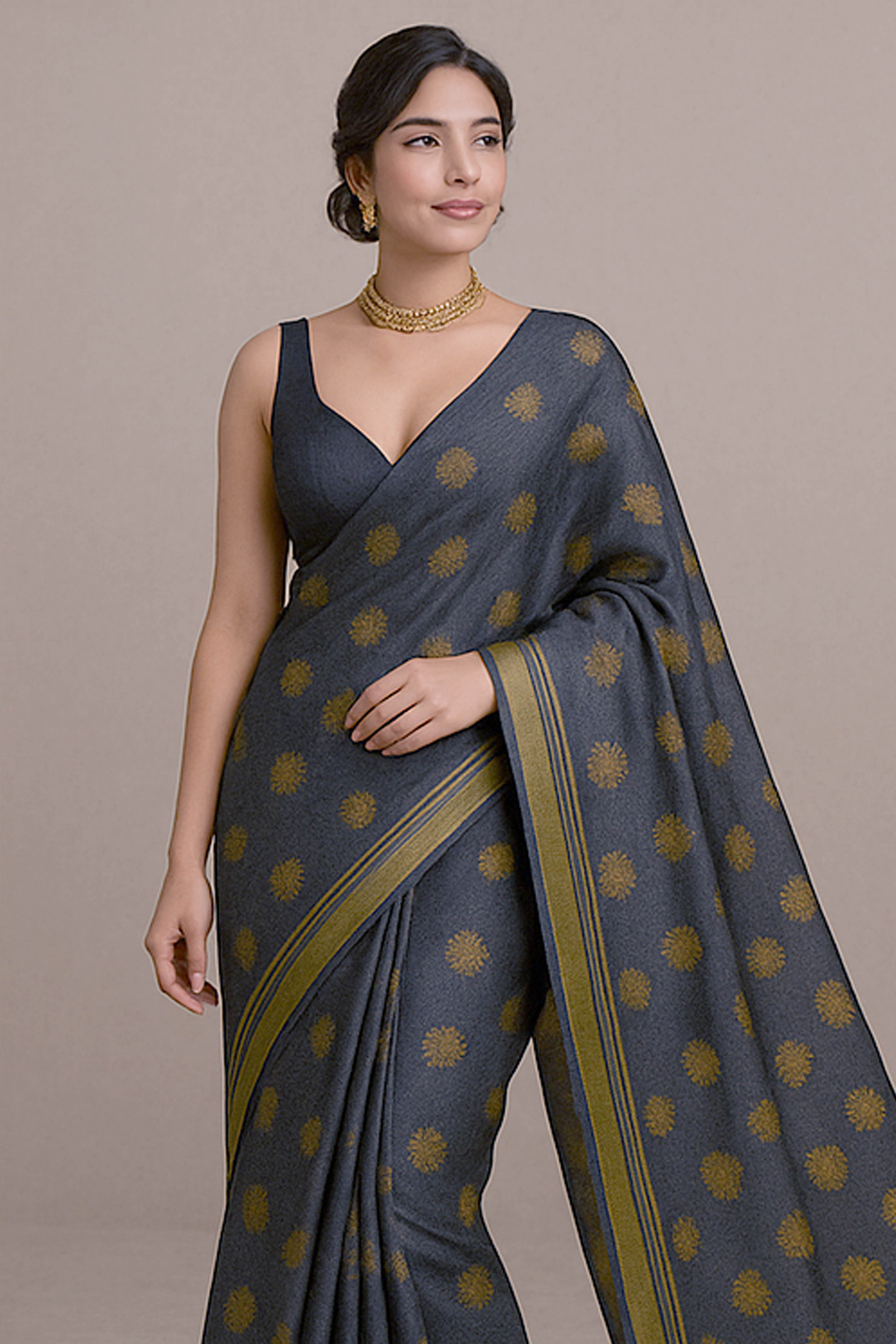 Ashley Tissue Cotton Jamdani Saree - Indian Handloomz