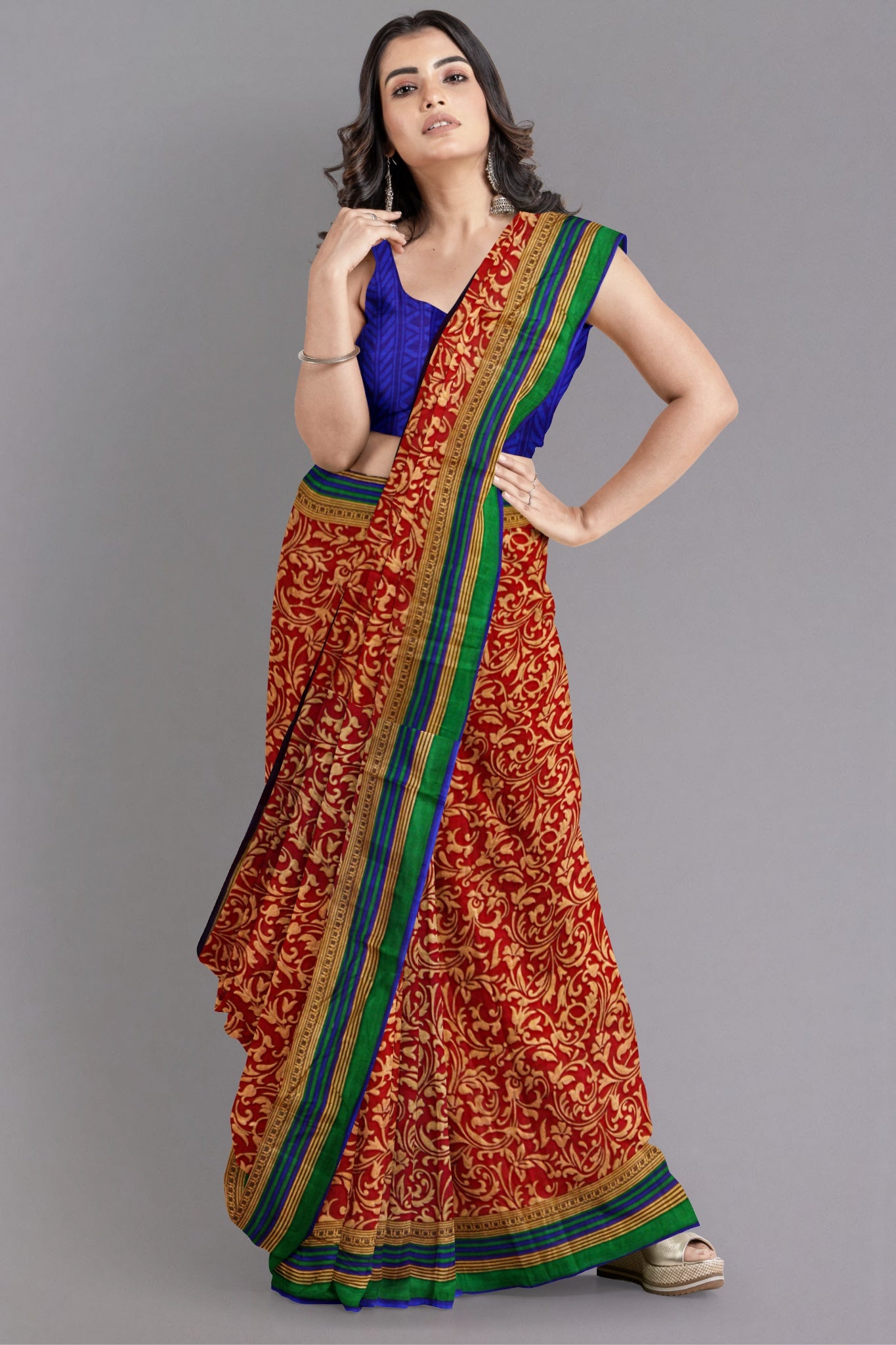 fancy designer wedding bridal party wear saree