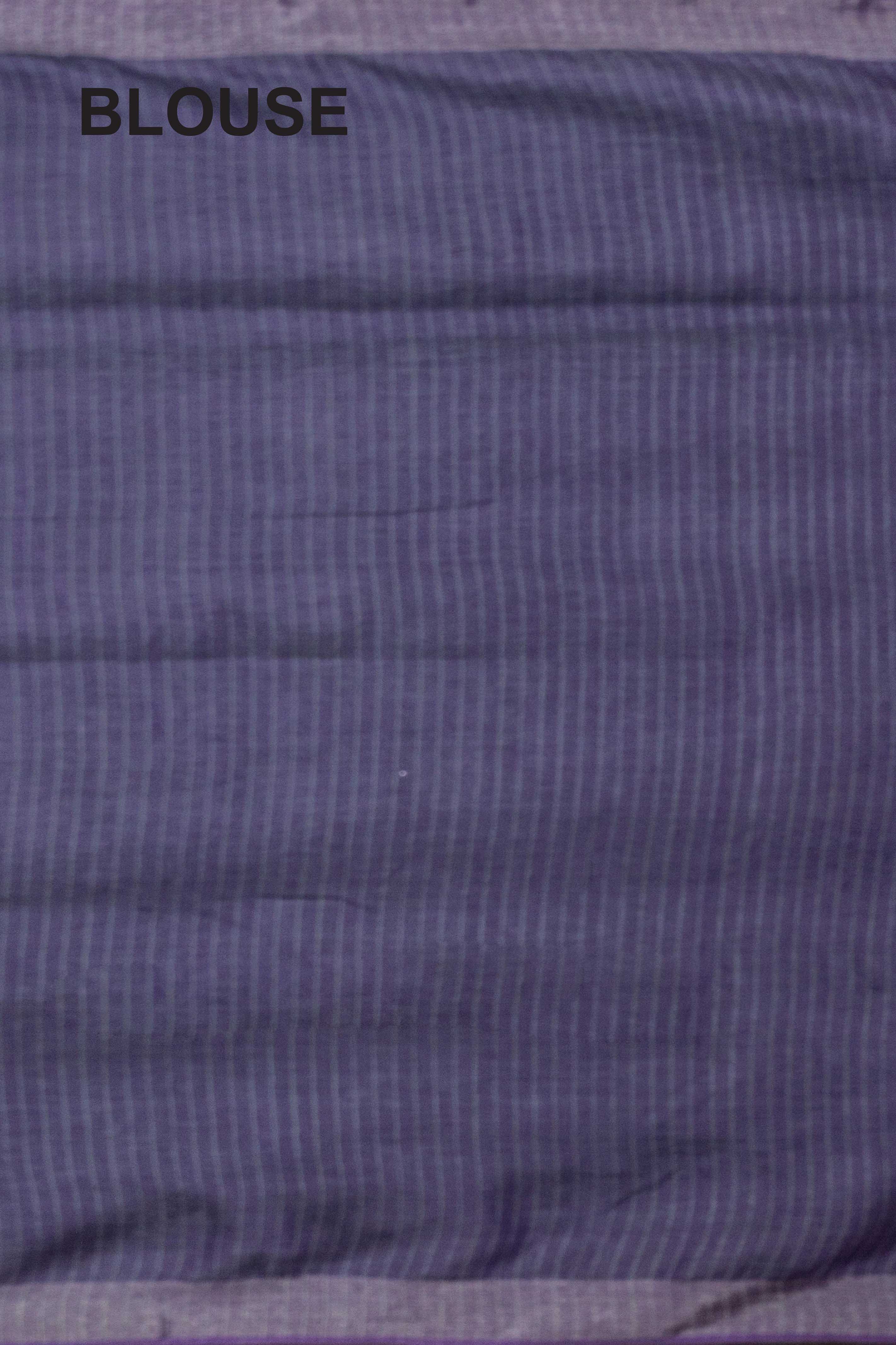 Medha Pure Tissue Linen Saree in Grey and Purple Colour