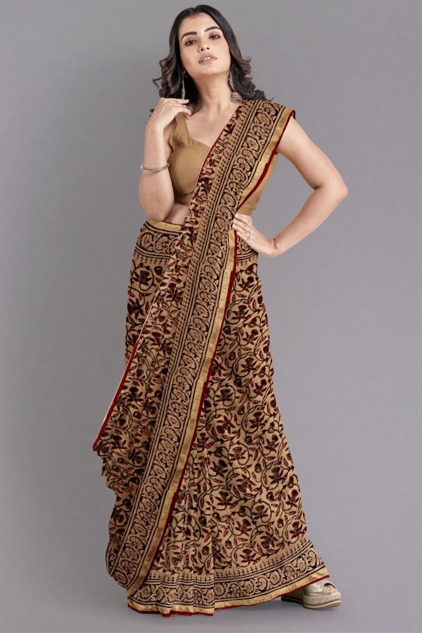 fancy designer wedding bridal party wear saree