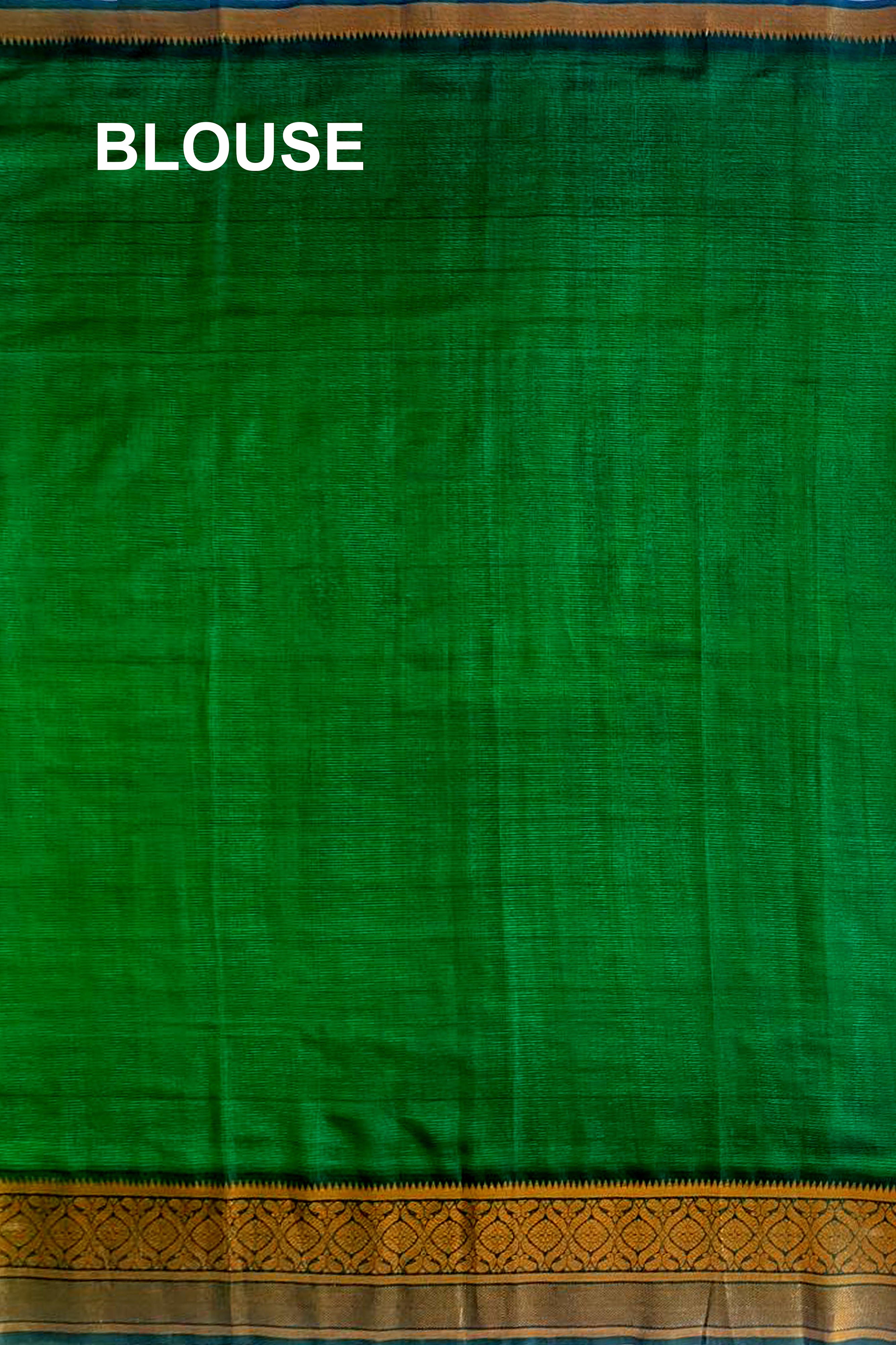 Gauri Pure Venkatagiri Silk Saree in Bottle Green Colour with Gadwal Border