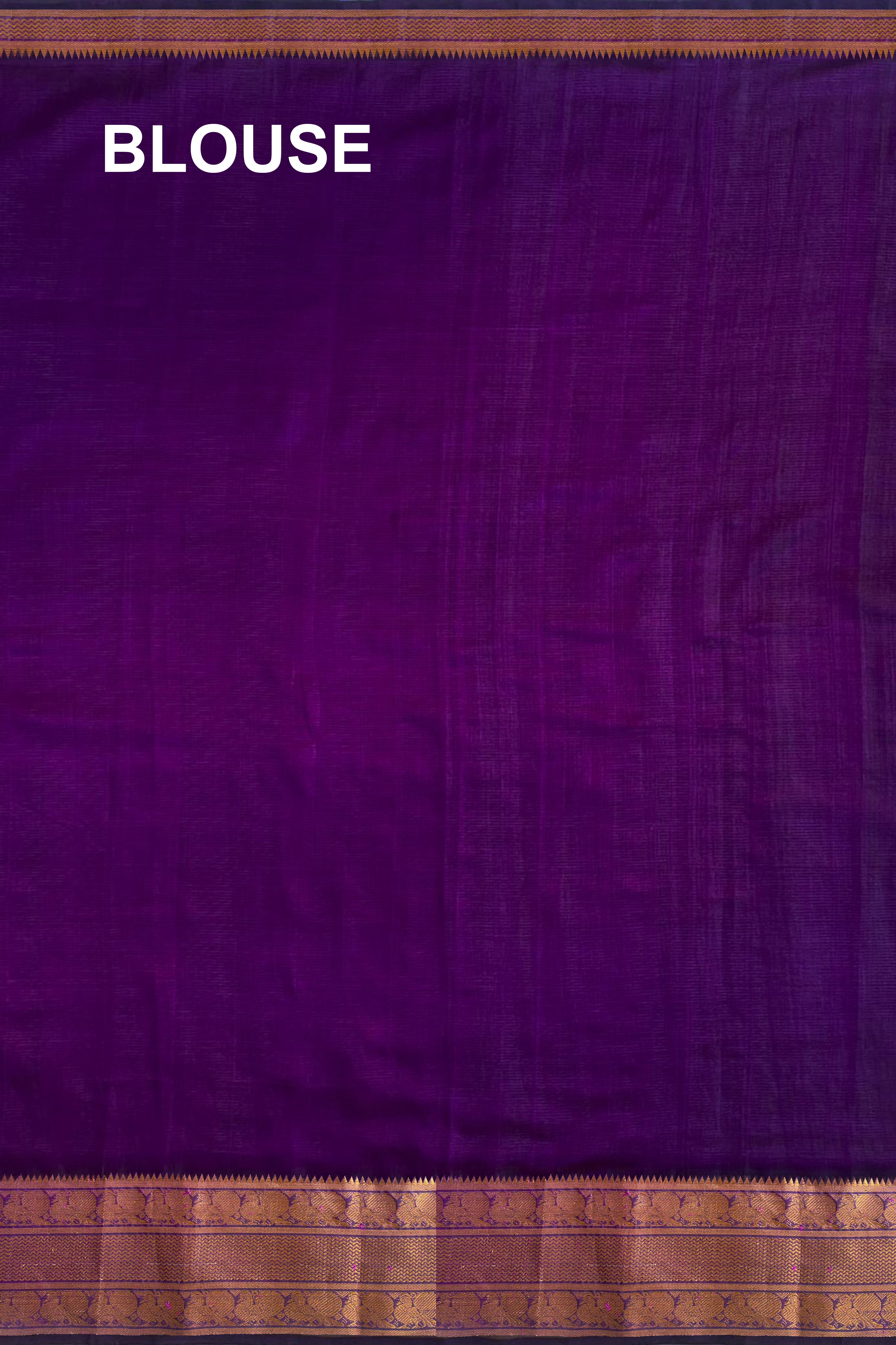 Aarunya Pure Venkatagiri Silk Pattu Saree in Aubergine Purple Colour with Golden Gadwal Border