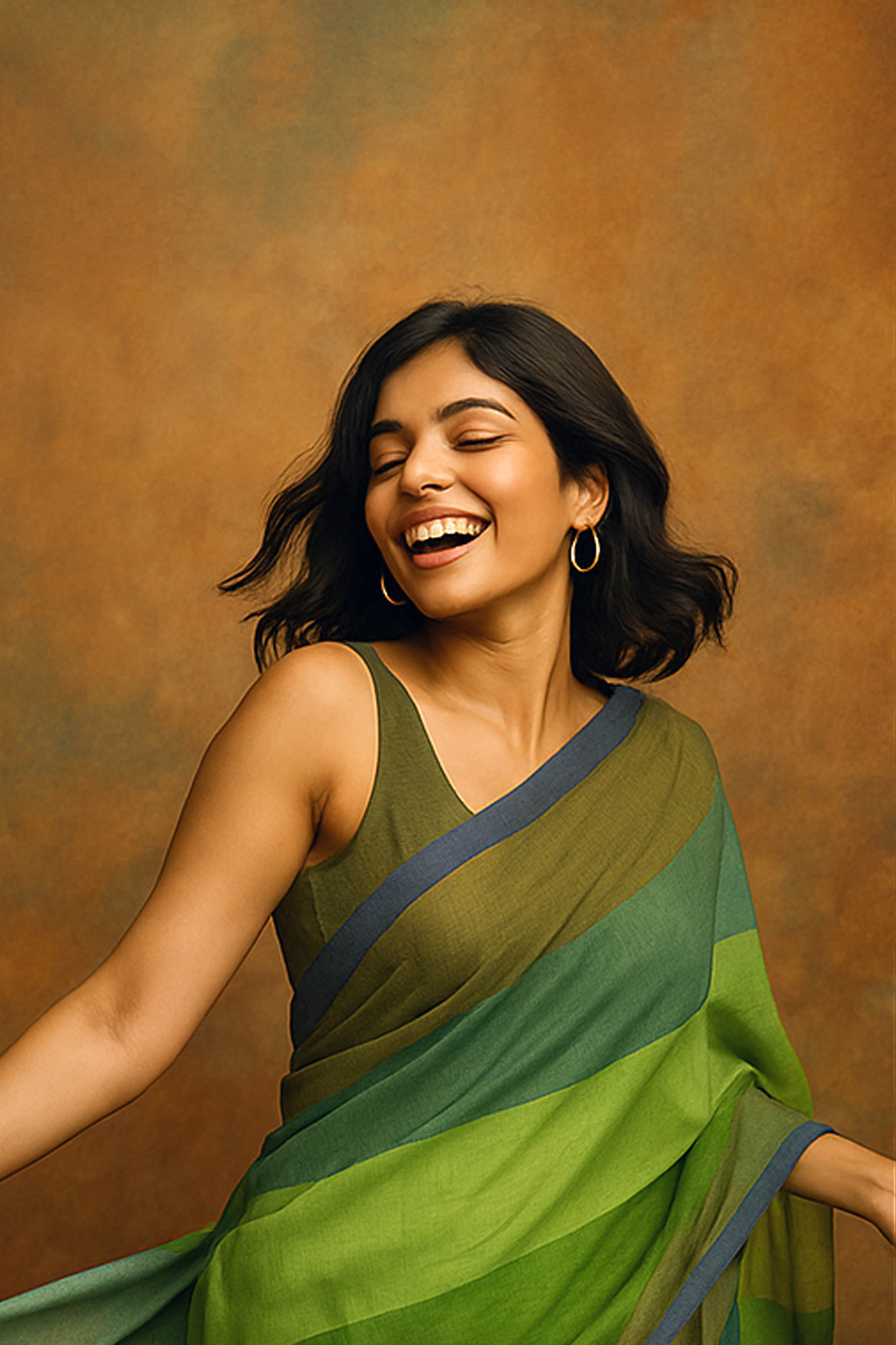 Jamdani Mul Cotton Rainbow Saree in Multi Colour - Indian Handloomz