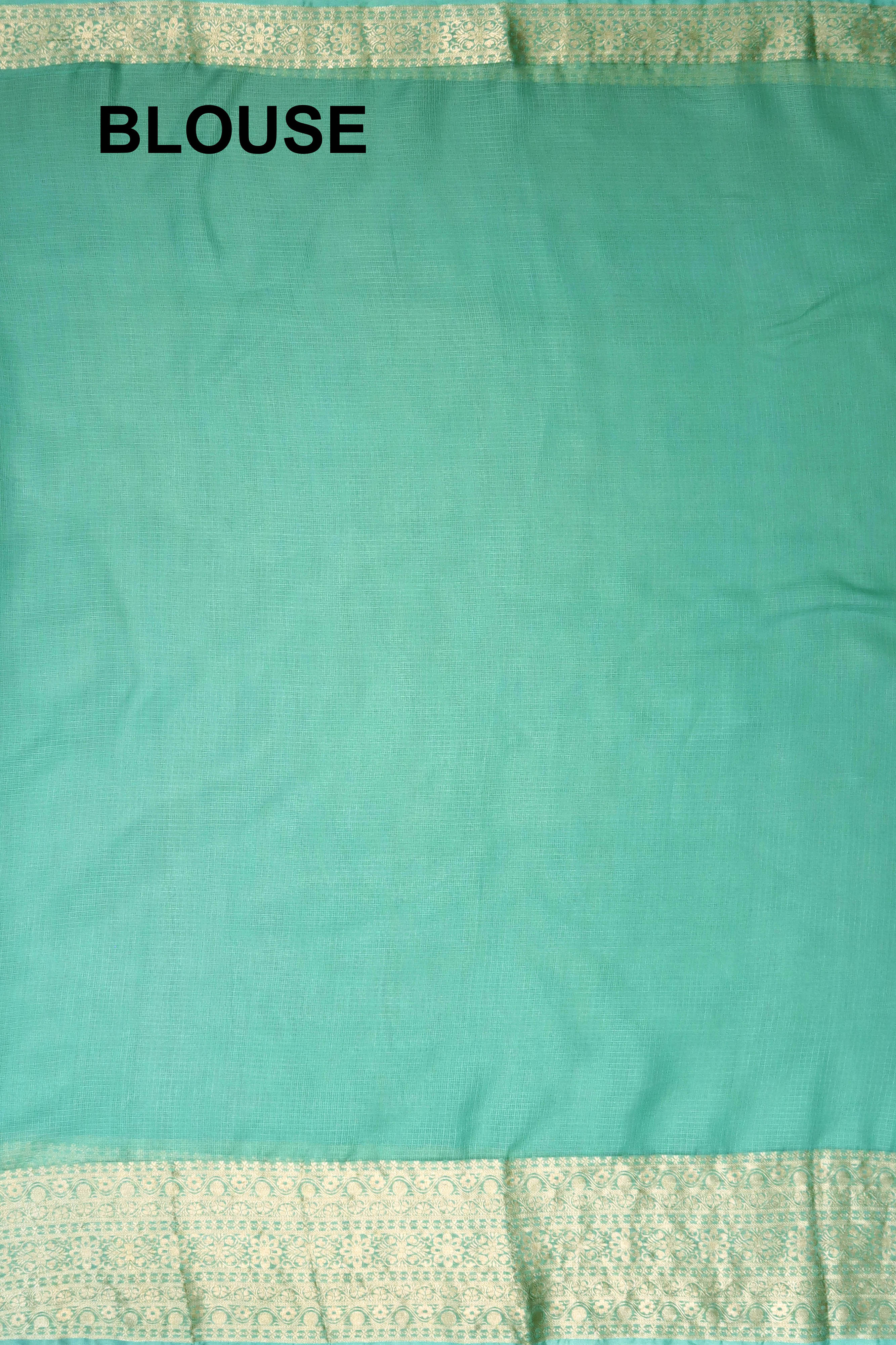 Anvita Pure Kota Silk Saree in Light Sea Green Colour with Zari Border