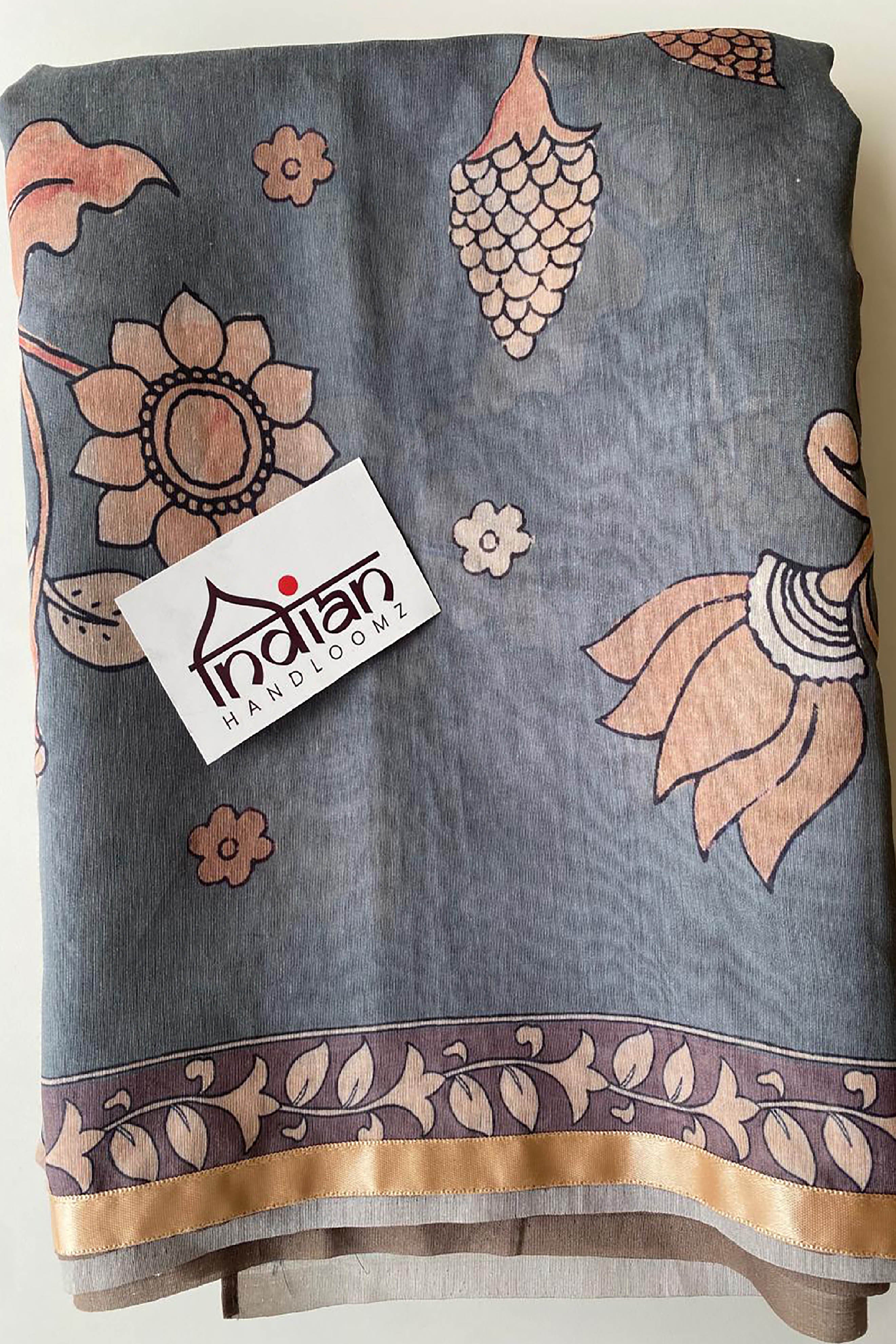 Zaira Pure Tissue Silk Saree in Grey Colour