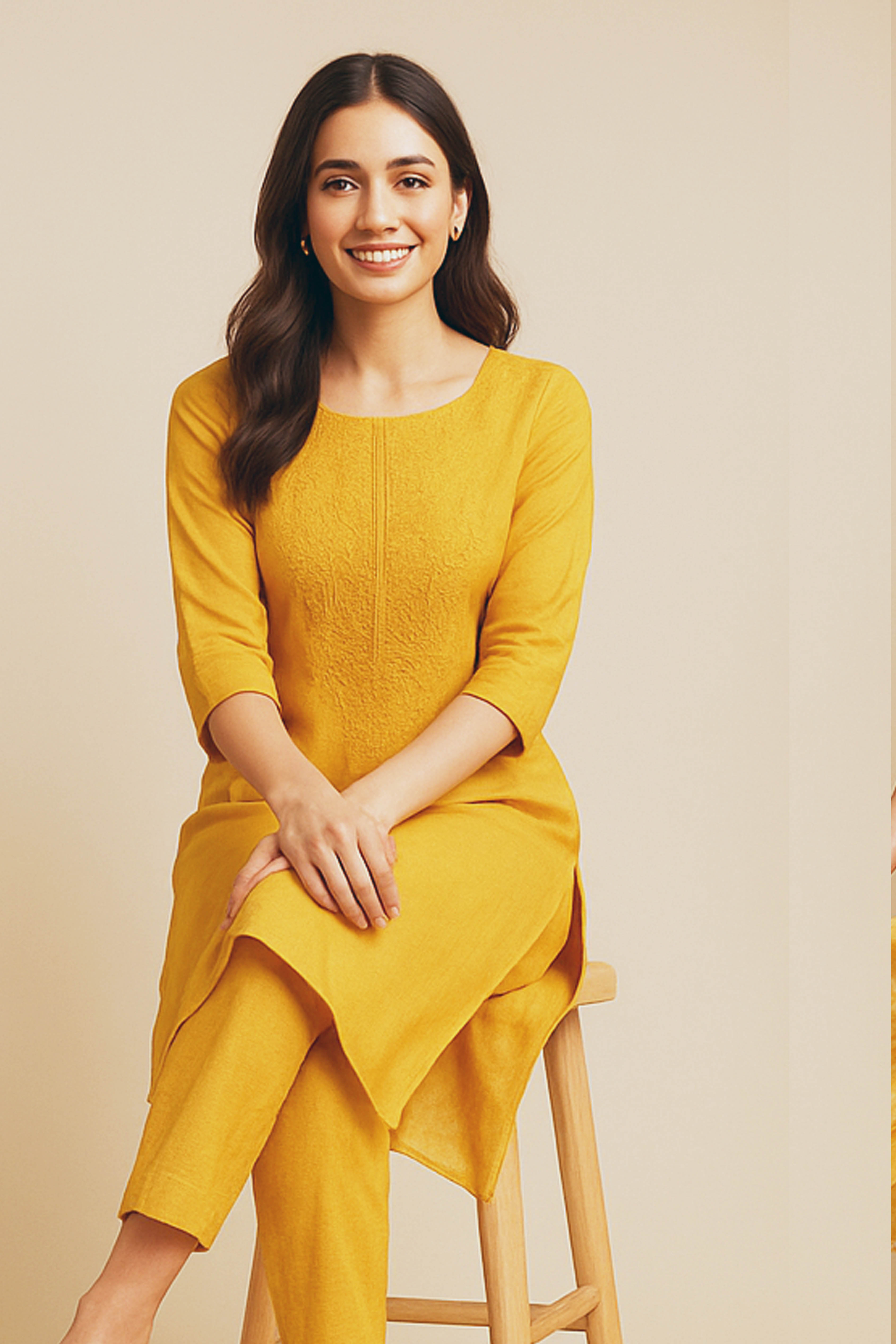 Mishty Chanderi Silk Cotton Unstitched Suit Set in Mustard Yellow with Mukaish Embroidery - Indian Handloomz