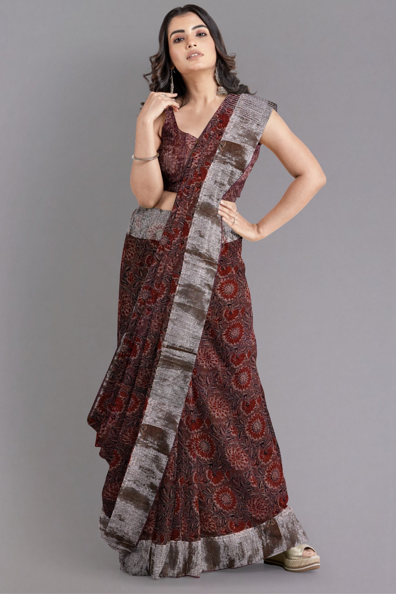 fancy designer wedding bridal party wear saree
