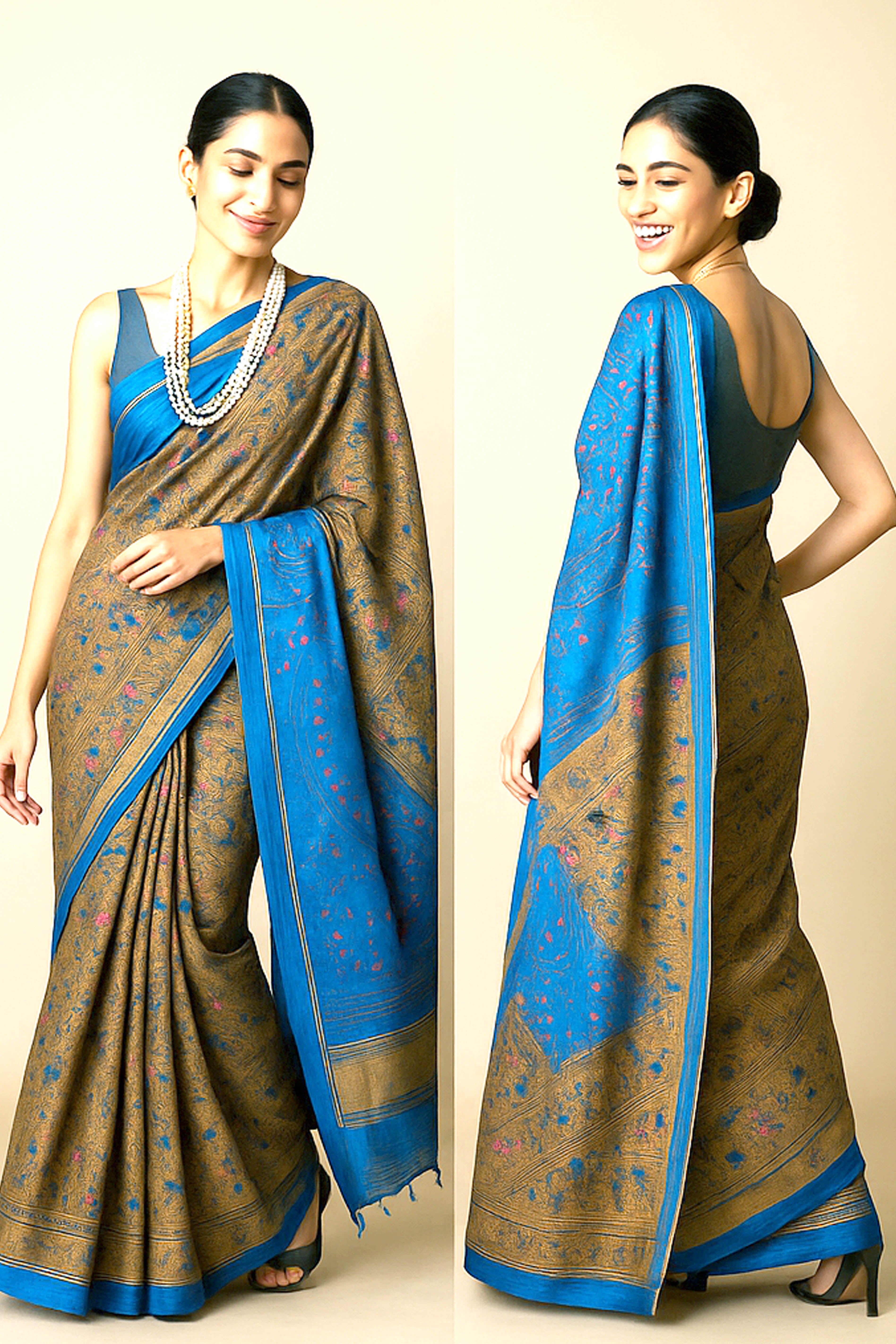 Nivedi Cotton Silk Warli Print Saree - Indian Handloomz
