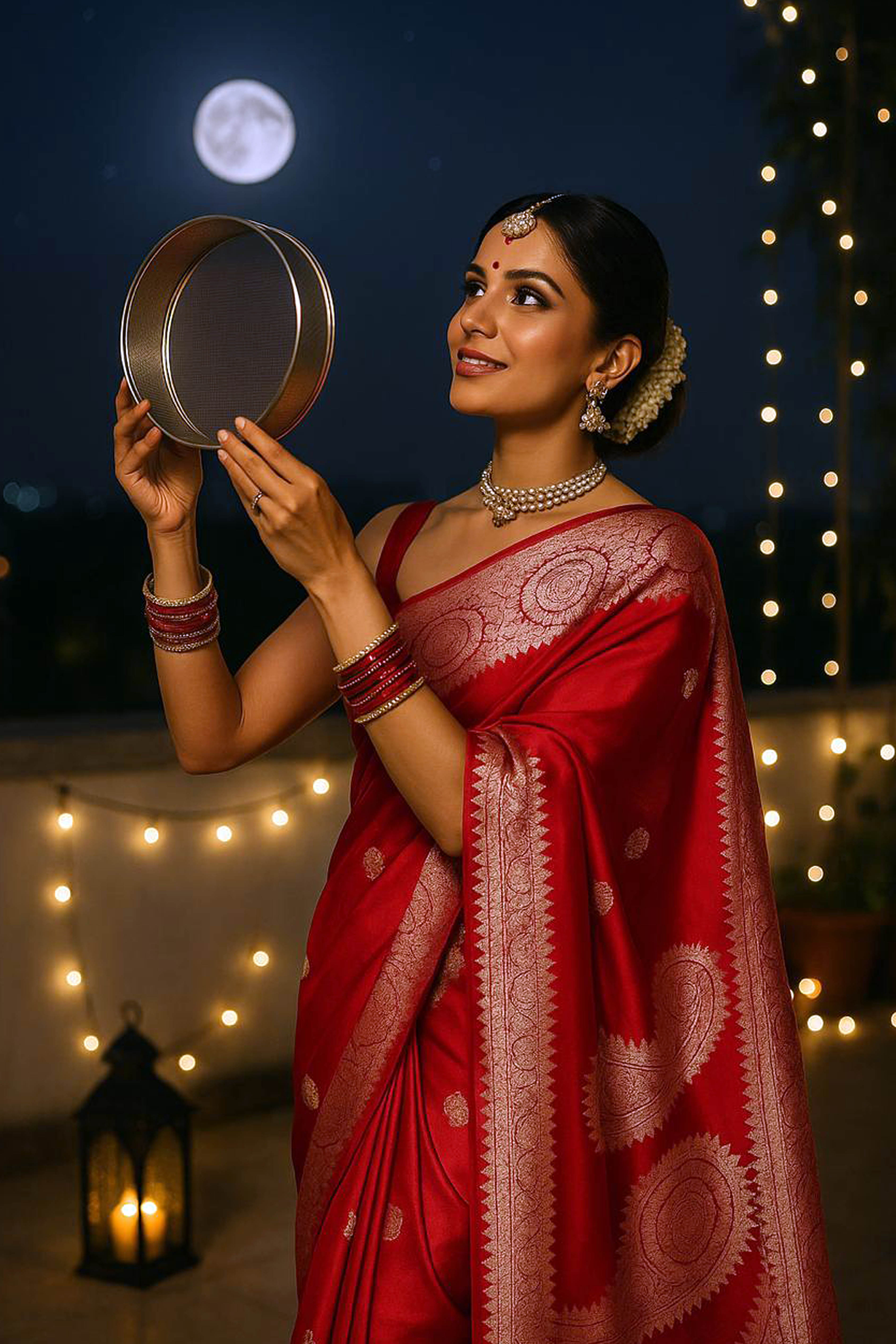 Red Pure Organza Banarasi Silk Saree - Indian Handloomz