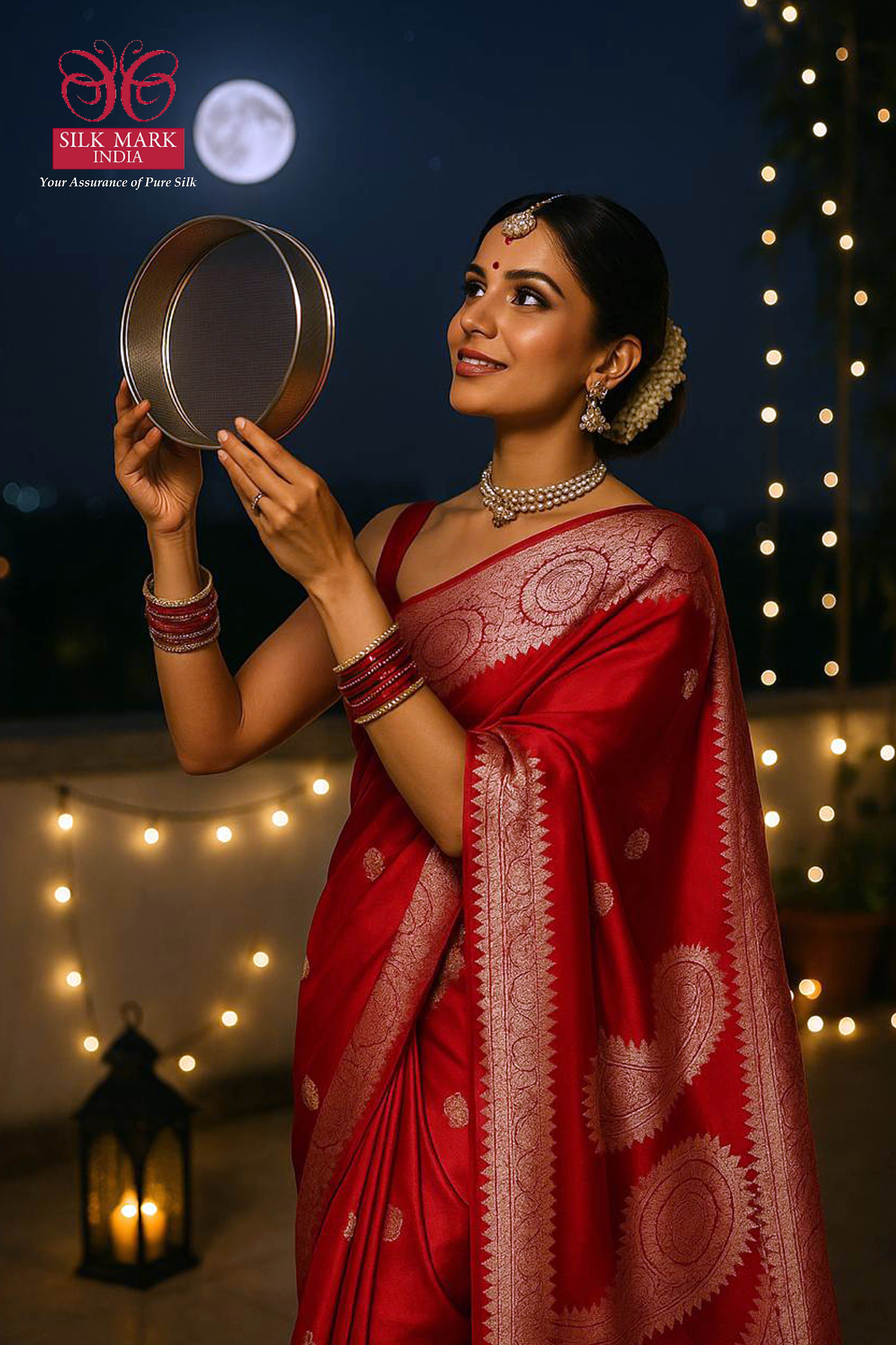Red Pure Organza Banarasi Silk Saree - Indian Handloomz