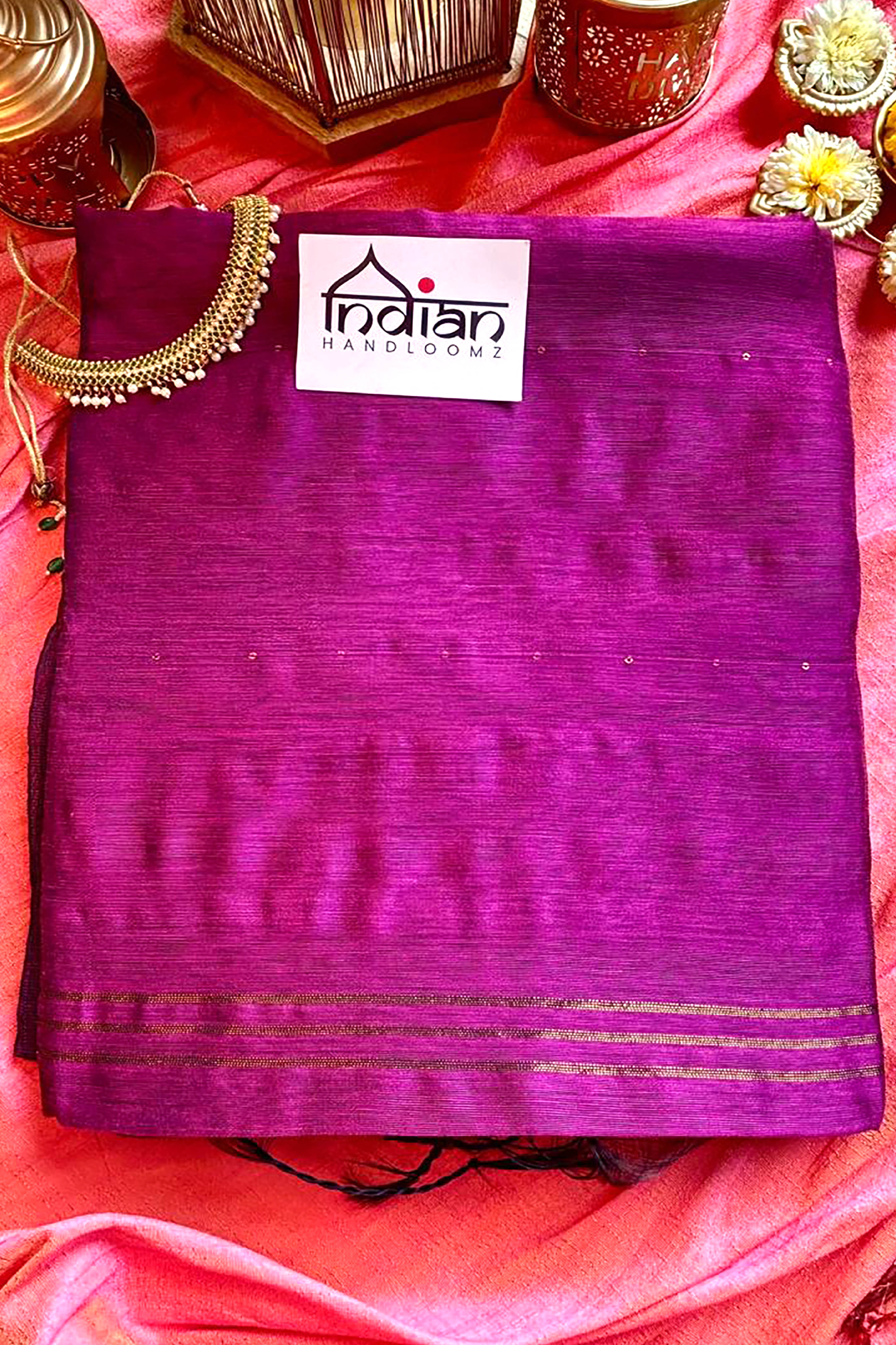 Sawara Jamdani Pure Linen Handloom Saree with Mukaish Work