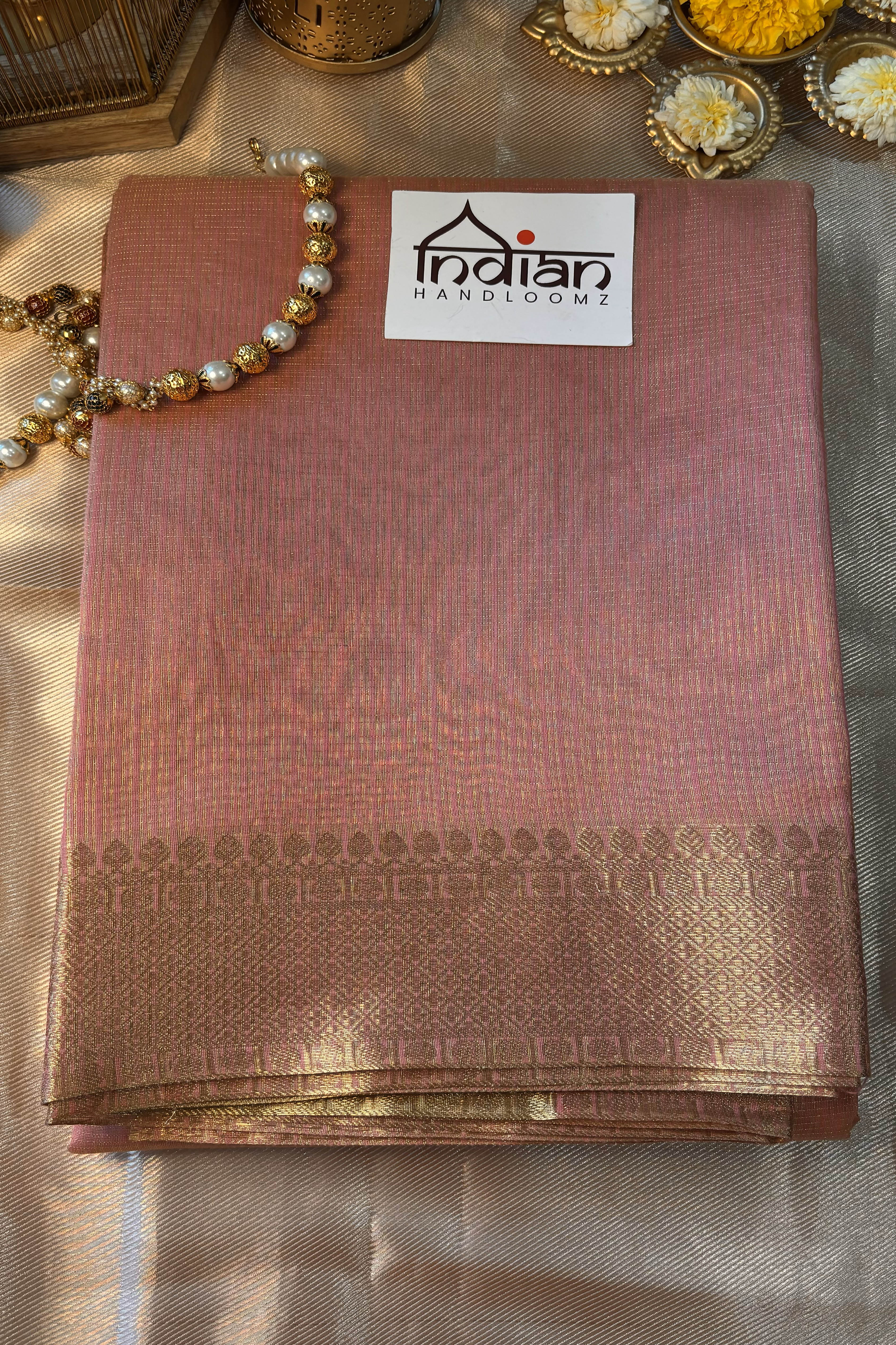 Siya Banarasi Nayanthara's Blended Tissue Silk Saree in Light Pink Colour